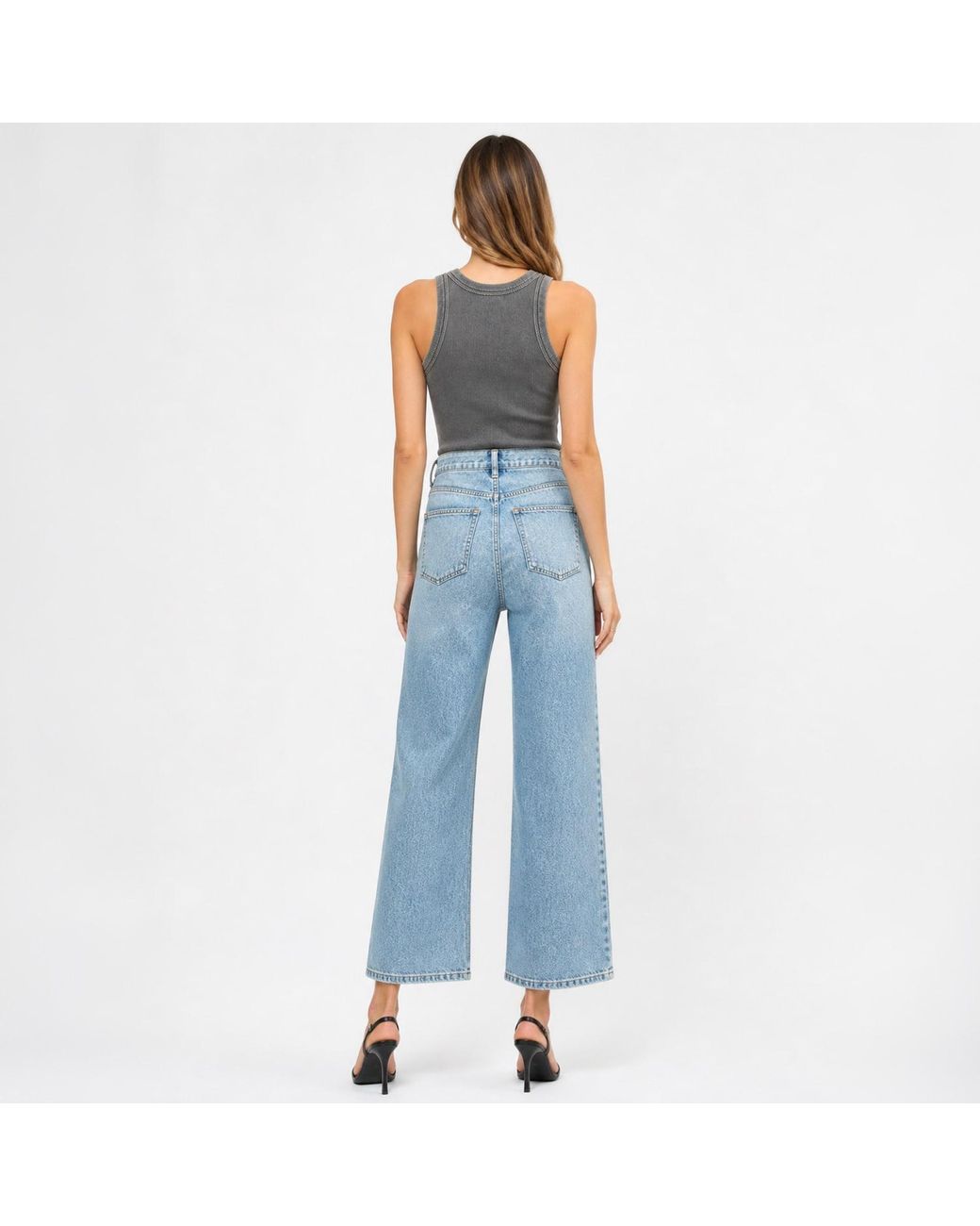 NOEND Blue Queen High Rise Wide Leg Jeans