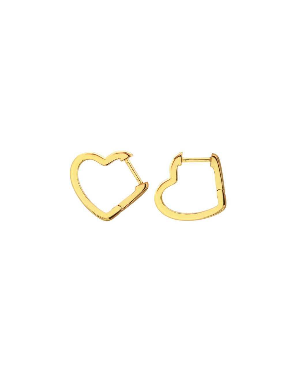 Kris Nations Metallic Open Heart Hinged Huggie Hoop Earrings