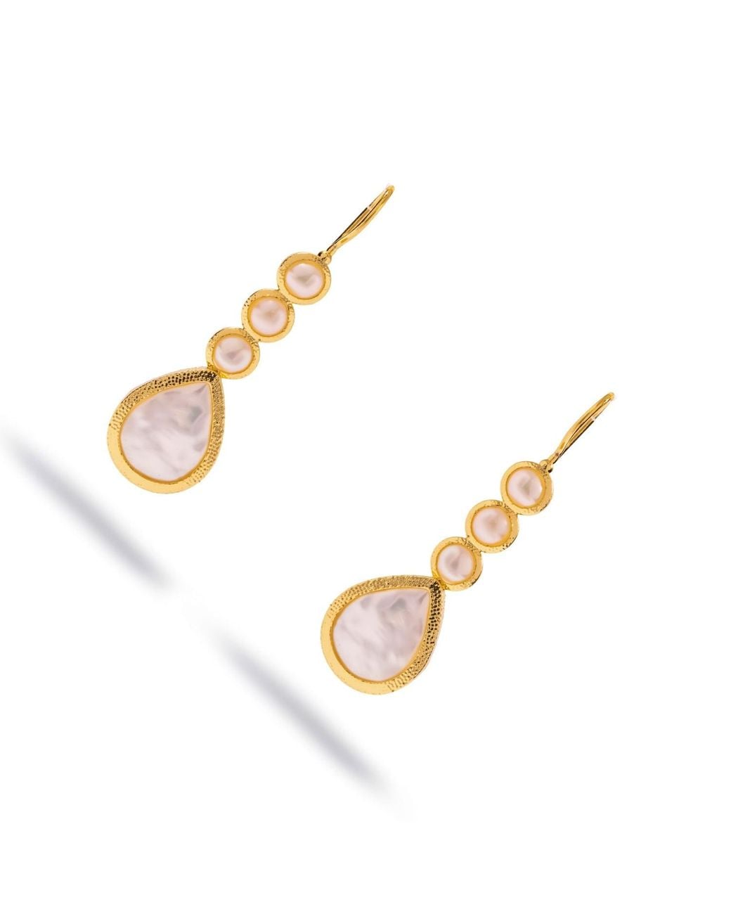 Ebru Jewelry Metallic Cleopatra Pearl Cascade Drop Earrings