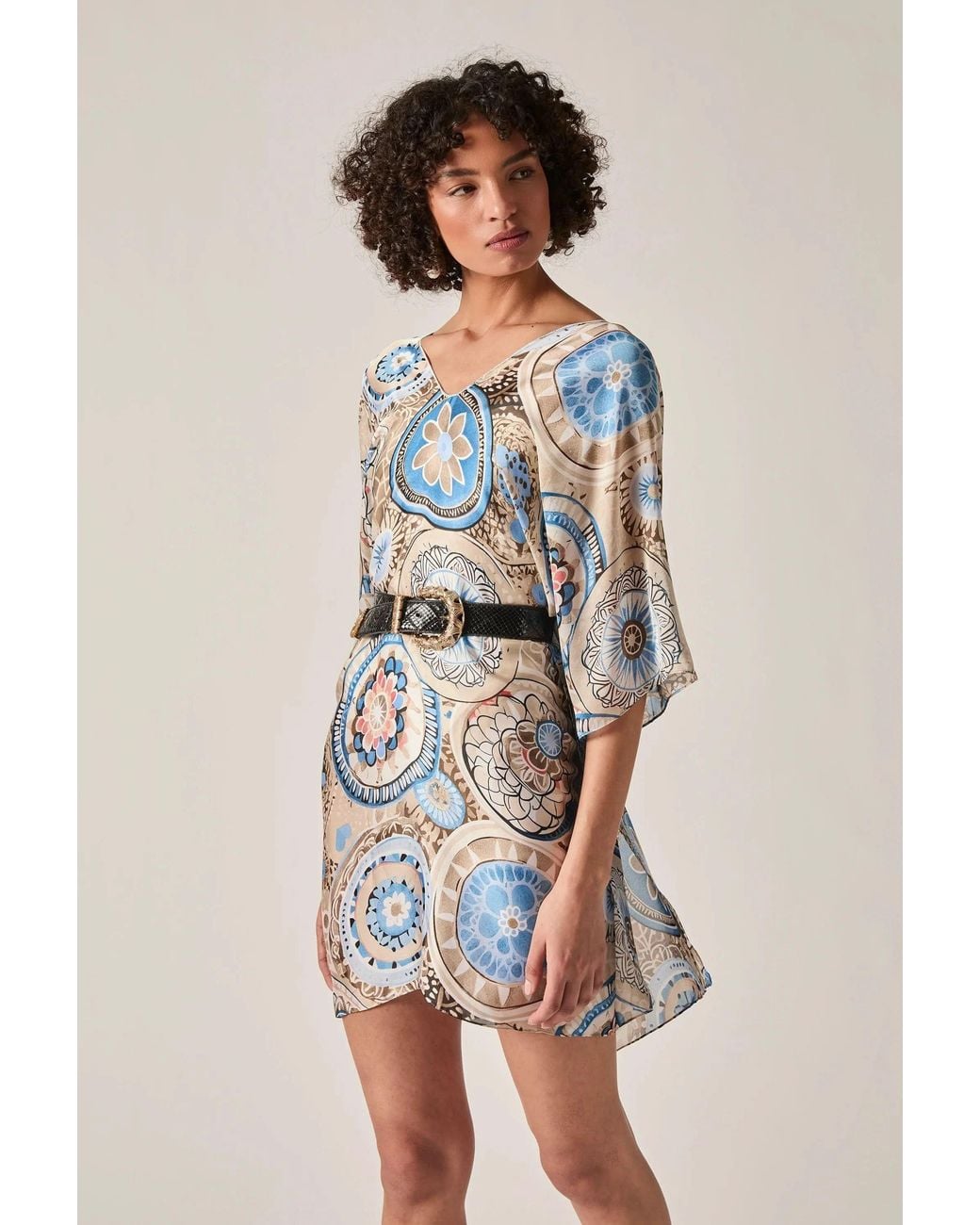 James Lakeland Blue Mandala Print Kaftan