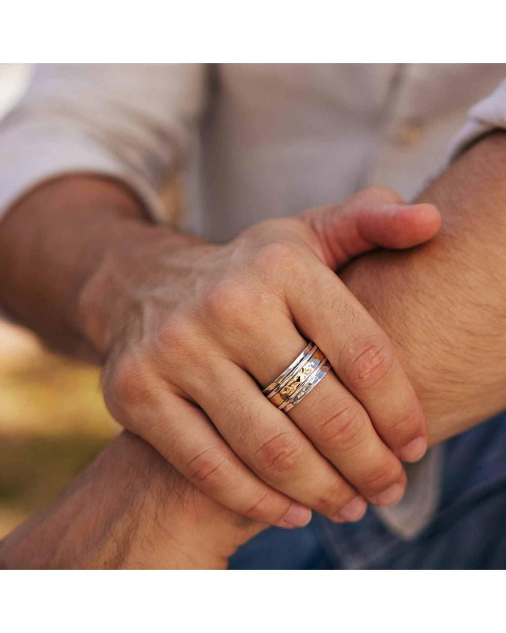 Charlotte's Web Jewellery White Karma Fortune Spinning Ring for men