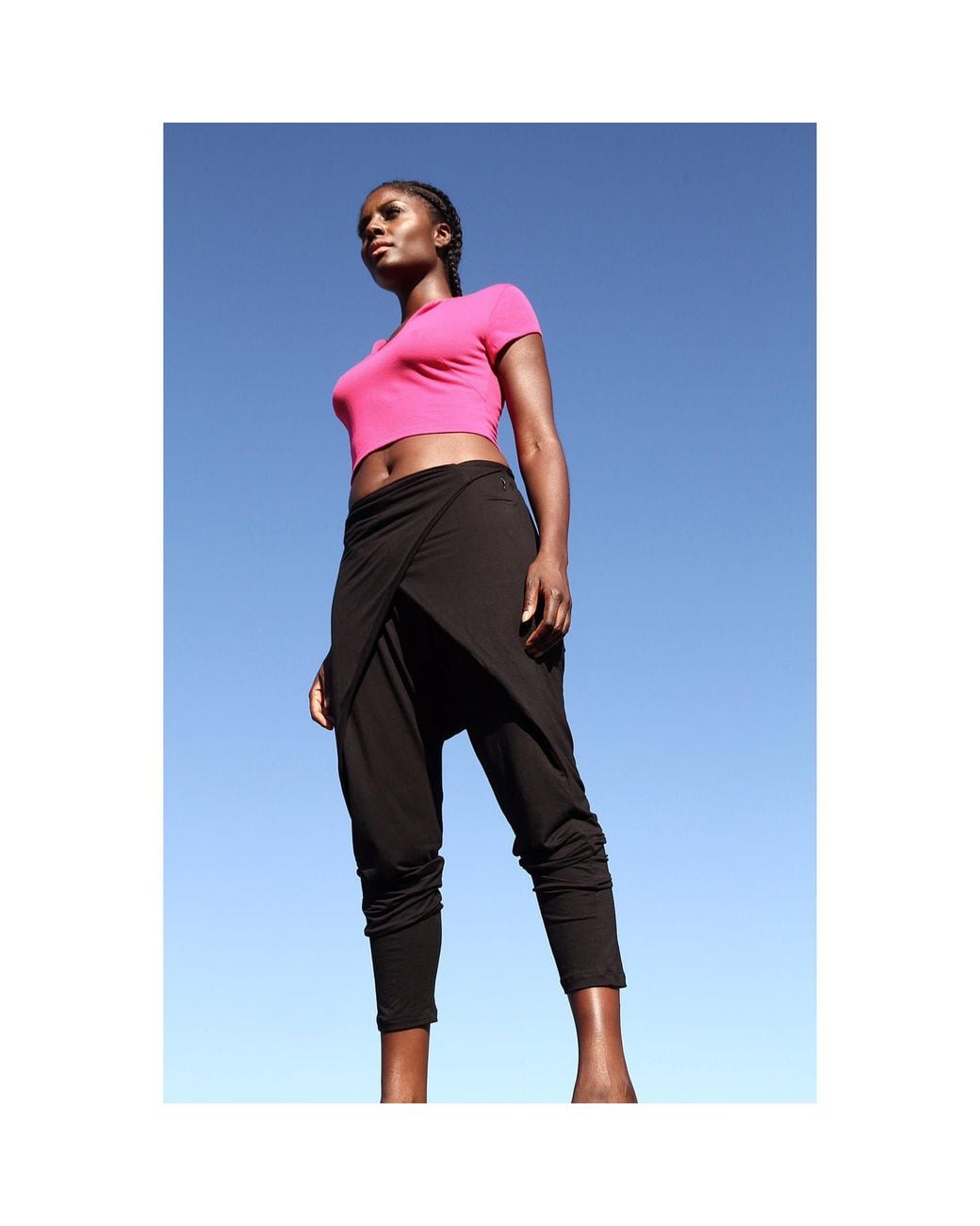carlton jones Black Bamboo Wrap Pant Homme for men