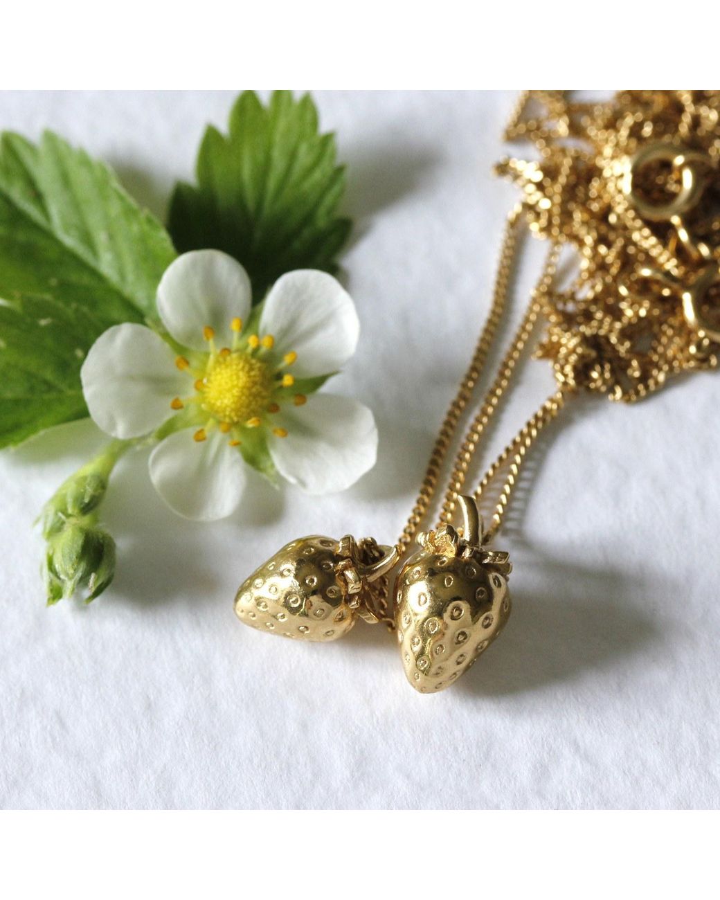 Lee Renee Metallic Strawberry Necklace