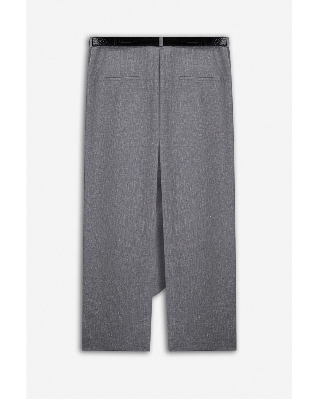 Nocturne Gray Draped Wrap Front Trousers