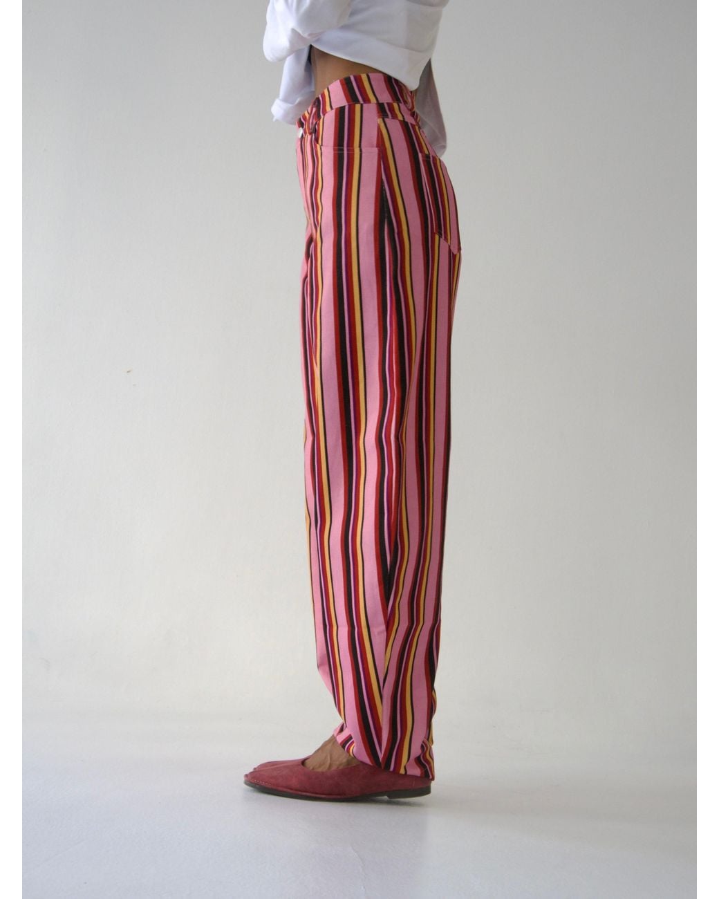 Mind Traveler Red Clarissa Balloon Jeans With, & Stripes