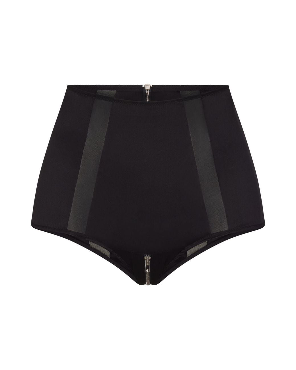 Lunatic Femme Black Sweet Tooth Silk Panty With Two-Way Zipper