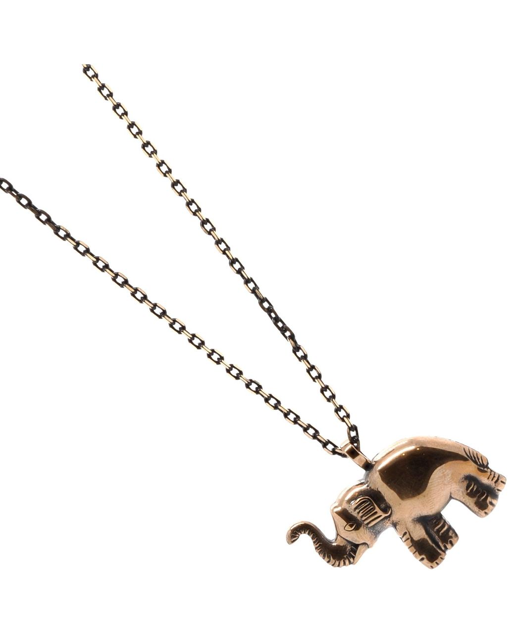 Ebru Jewelry Metallic Symbol Of Luck Elephant Long Chain Necklace