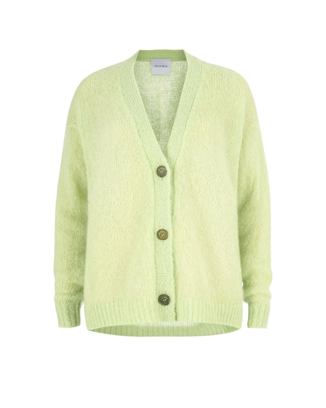 SALANIDA Green Melody Mohair Cardigan Limone