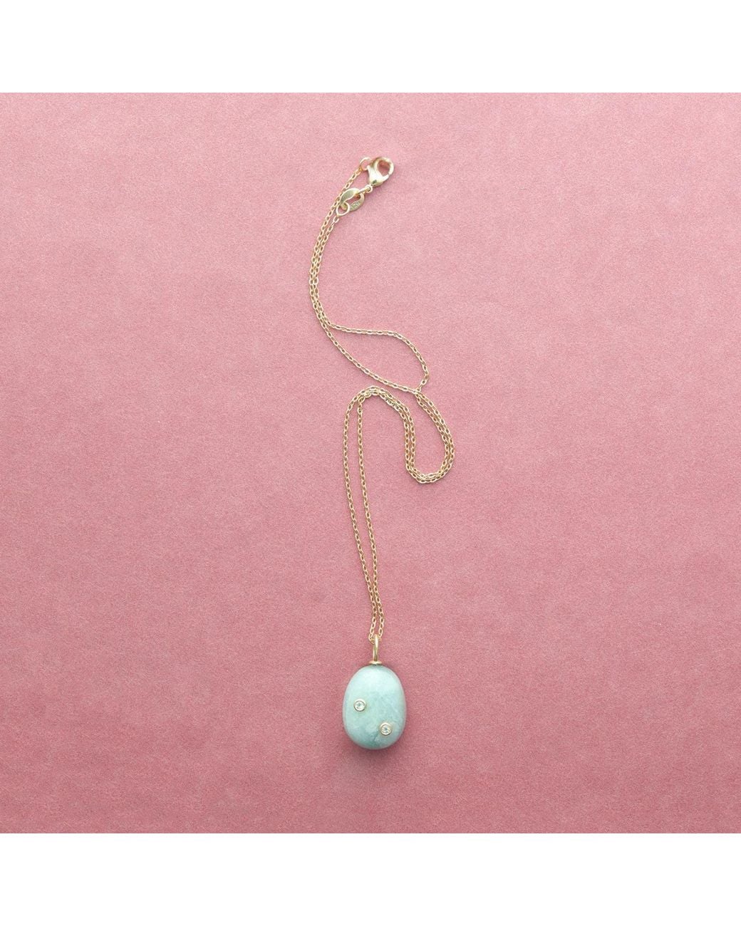 Hye Jane Jewelry Blue Small Pietra Aquamarine Necklace