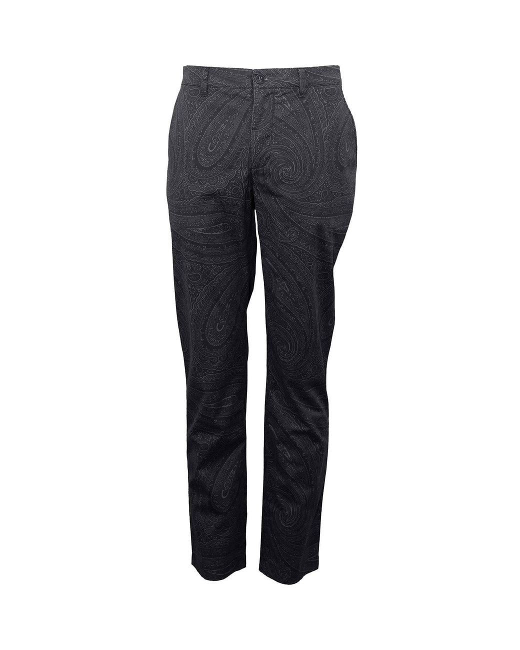Lords of Harlech Blue Luxurious Paisley Printed Stretch Twill Trousers for men