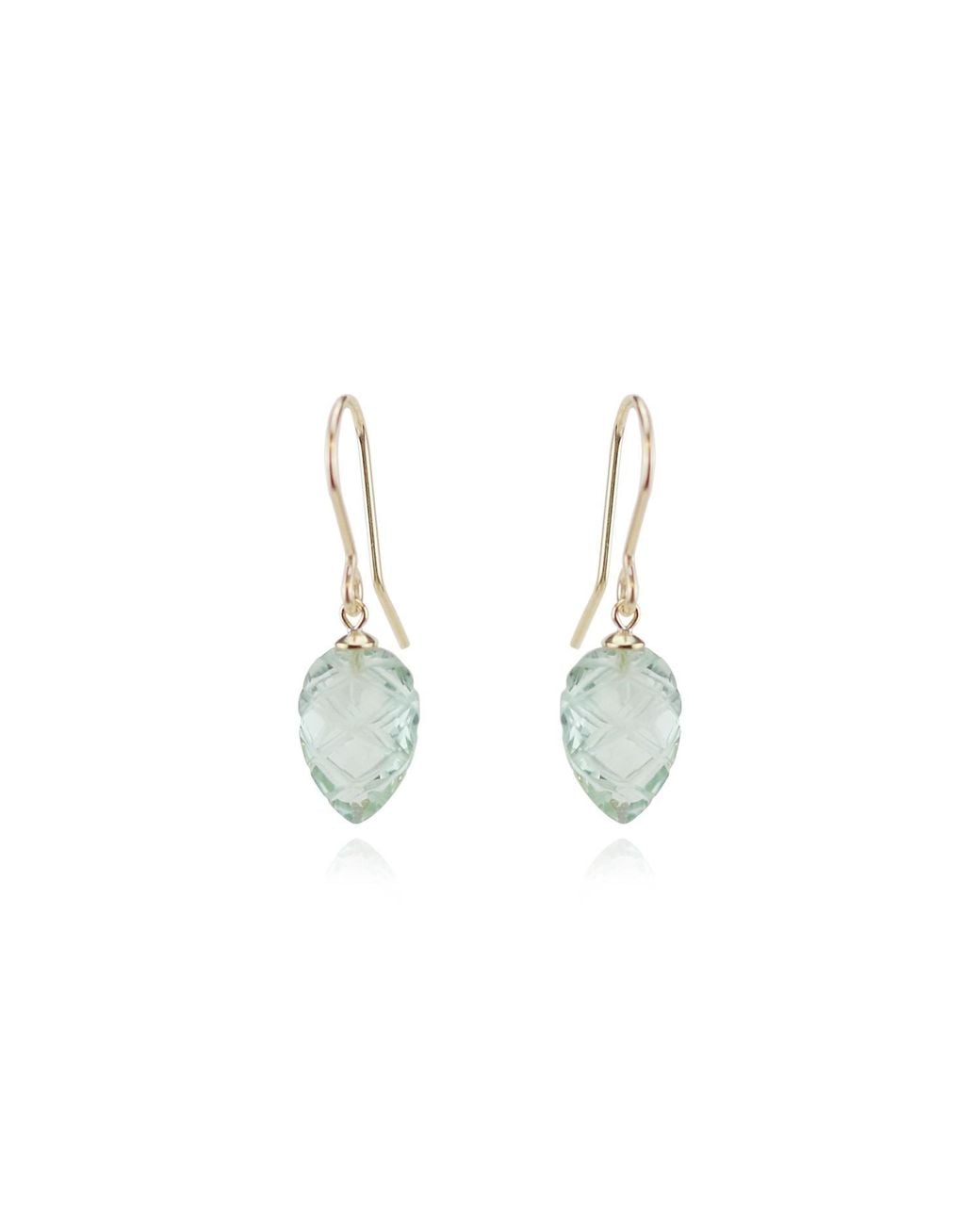 MOUNIR LONDON Metallic Carved Green Amethyst Earrings