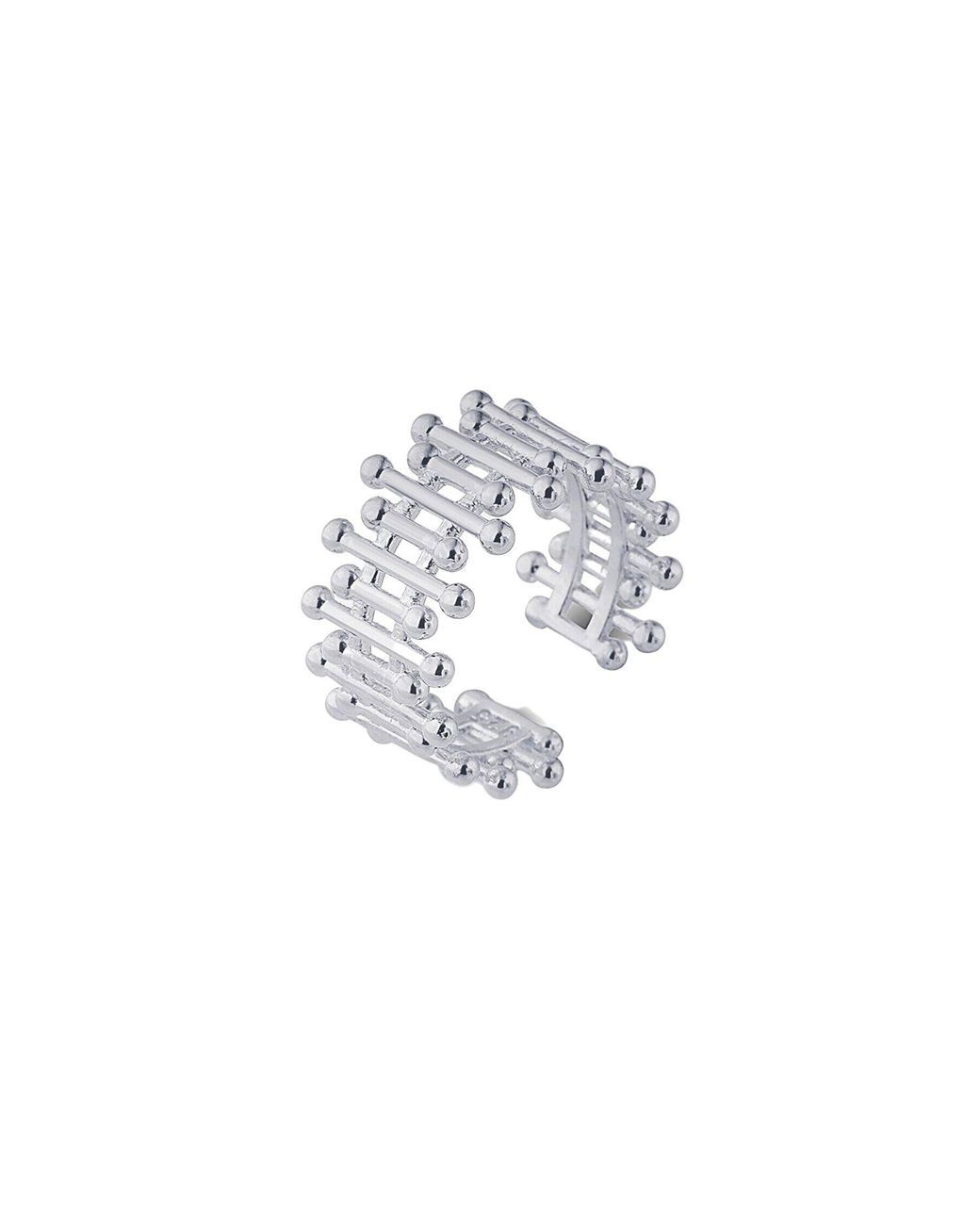 Spero London White Multiple Bar Sterling Ring