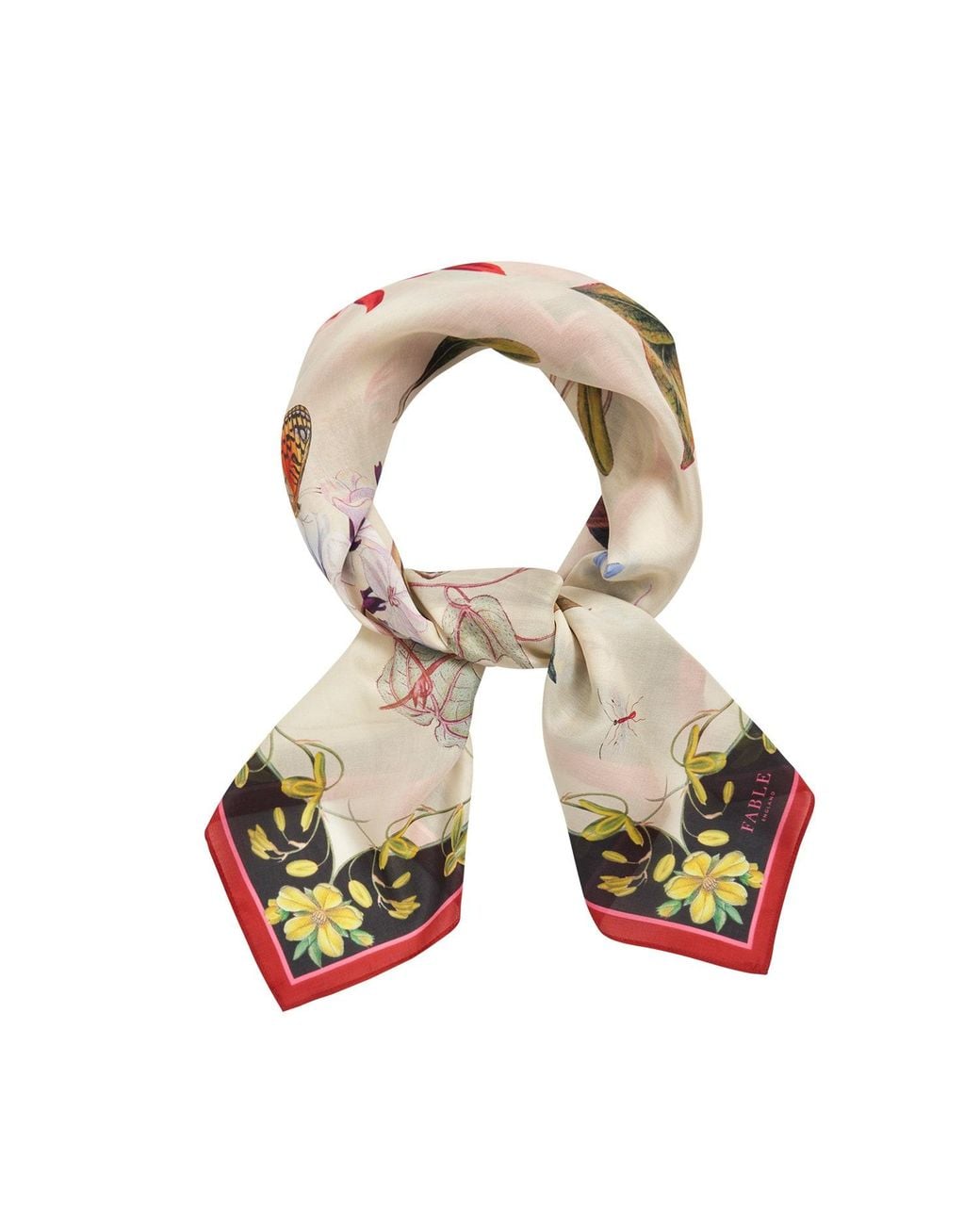 Fable England White Wonderland Scene Ivory Square Scarf