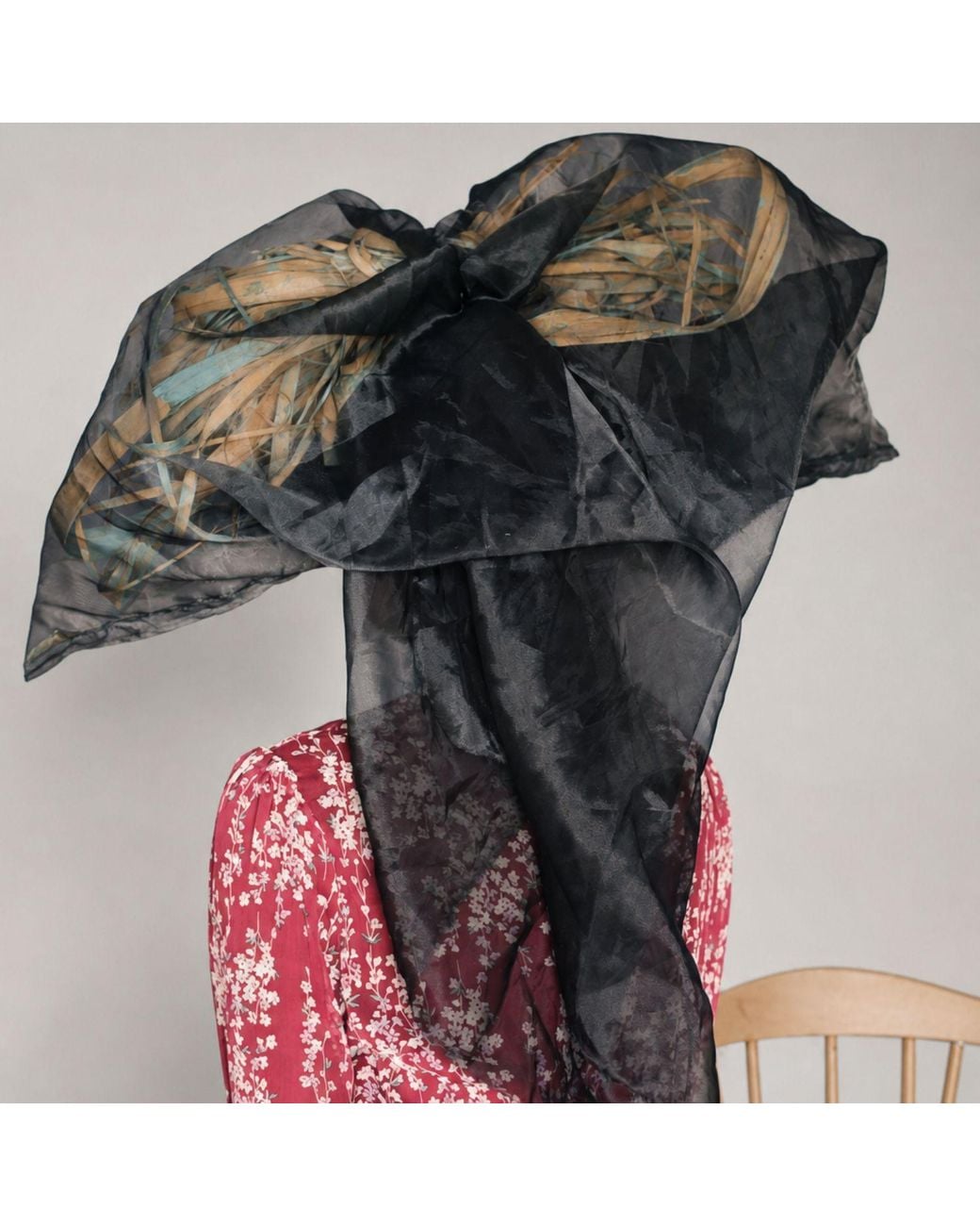 Miro Misljen Black Nocturne Sculptural Veil Headpiece
