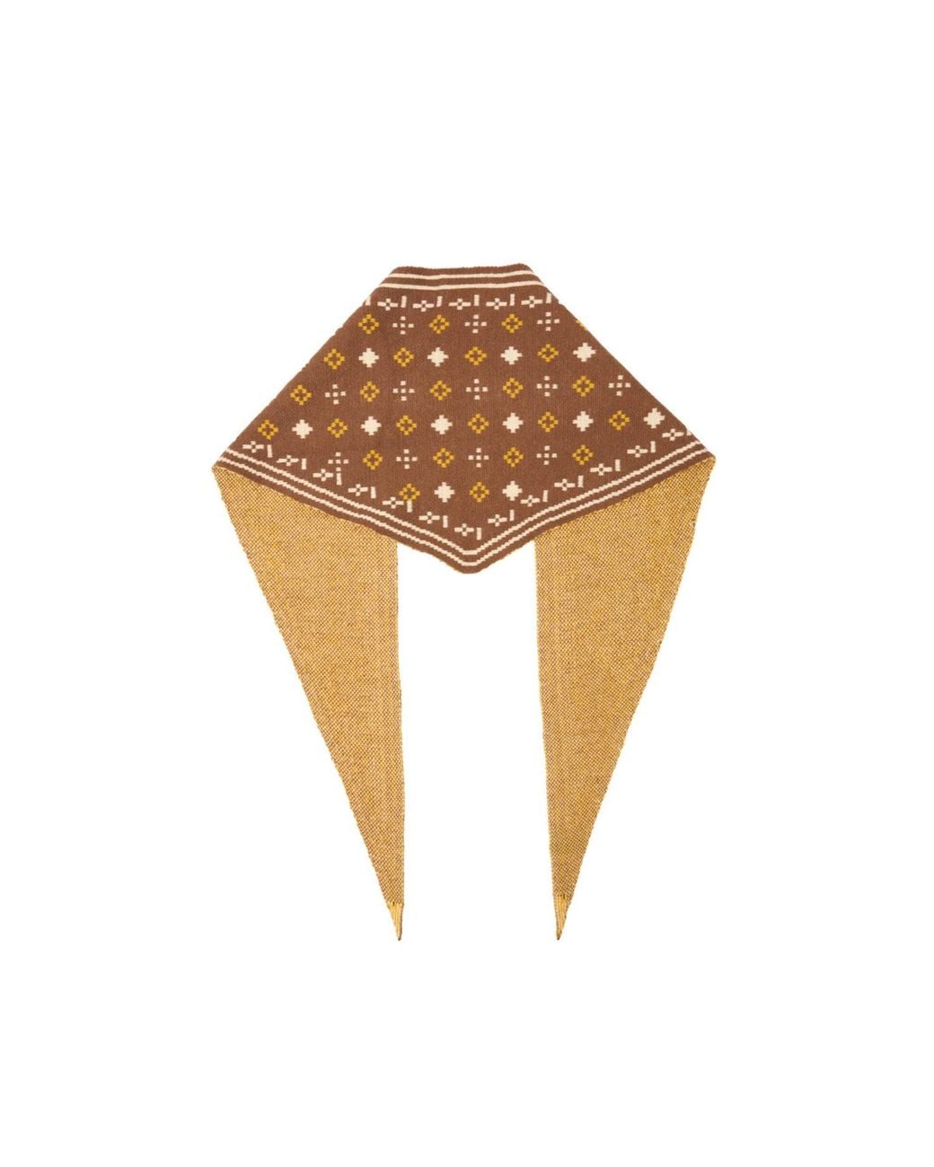 Saachi Brown Foulard Knit Triangle Scarf
