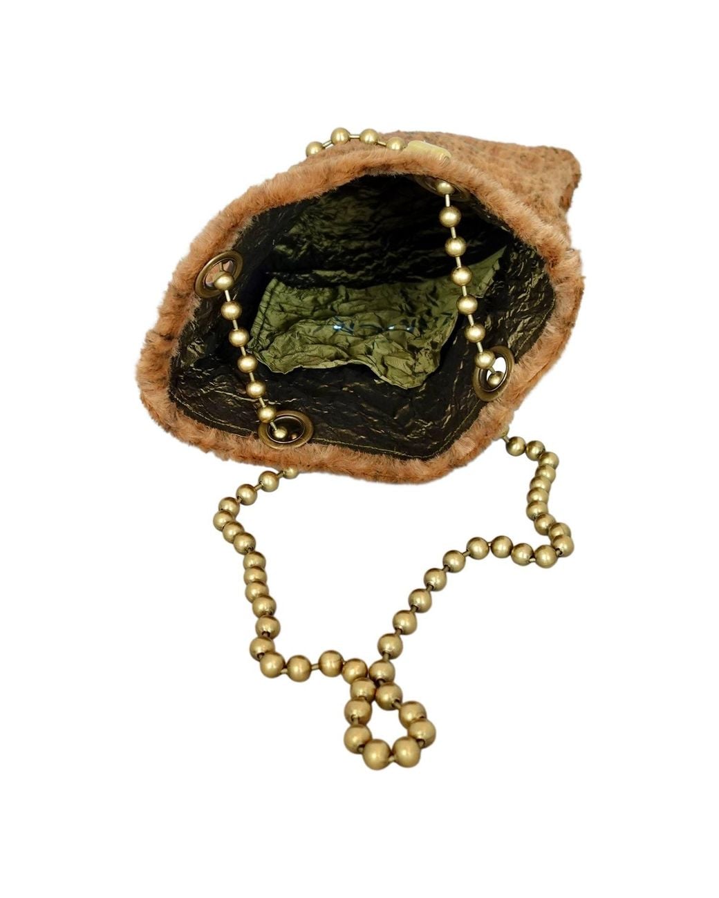 Romer Millinery Brown Morphy Moldable North South Woodgrain Velvet Bag Xl Ball Chain Handle