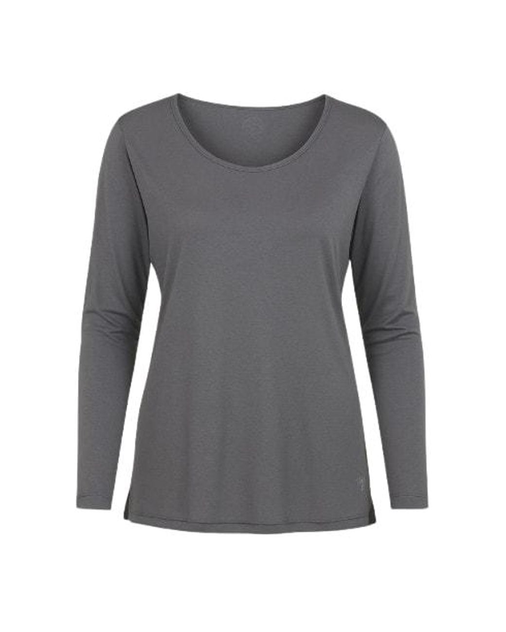 Conquista Gray Dark Top With Long Batwing Sleeves