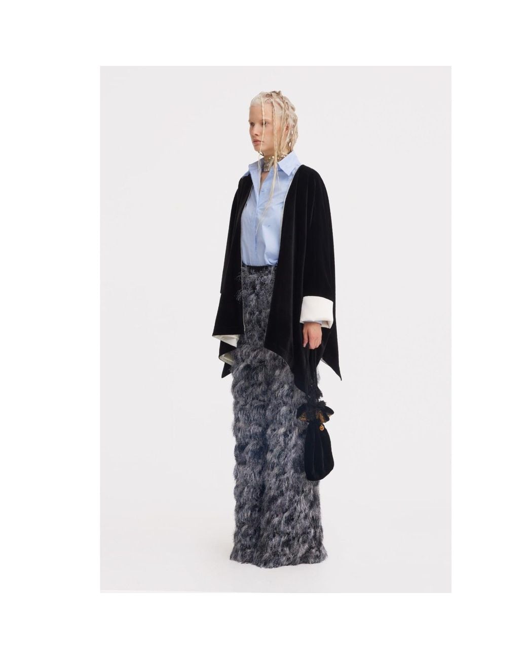 Julia Allert Gray Textured High-Waist Pants – Charcoal