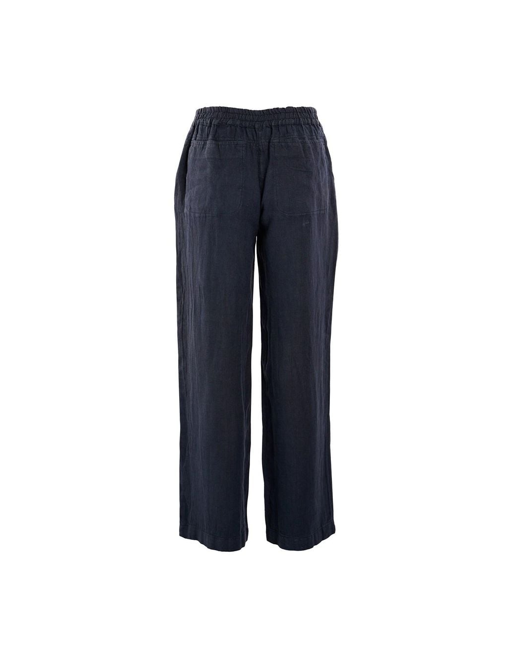 Haris Cotton Blue Solid Wide Legged Linen Pants