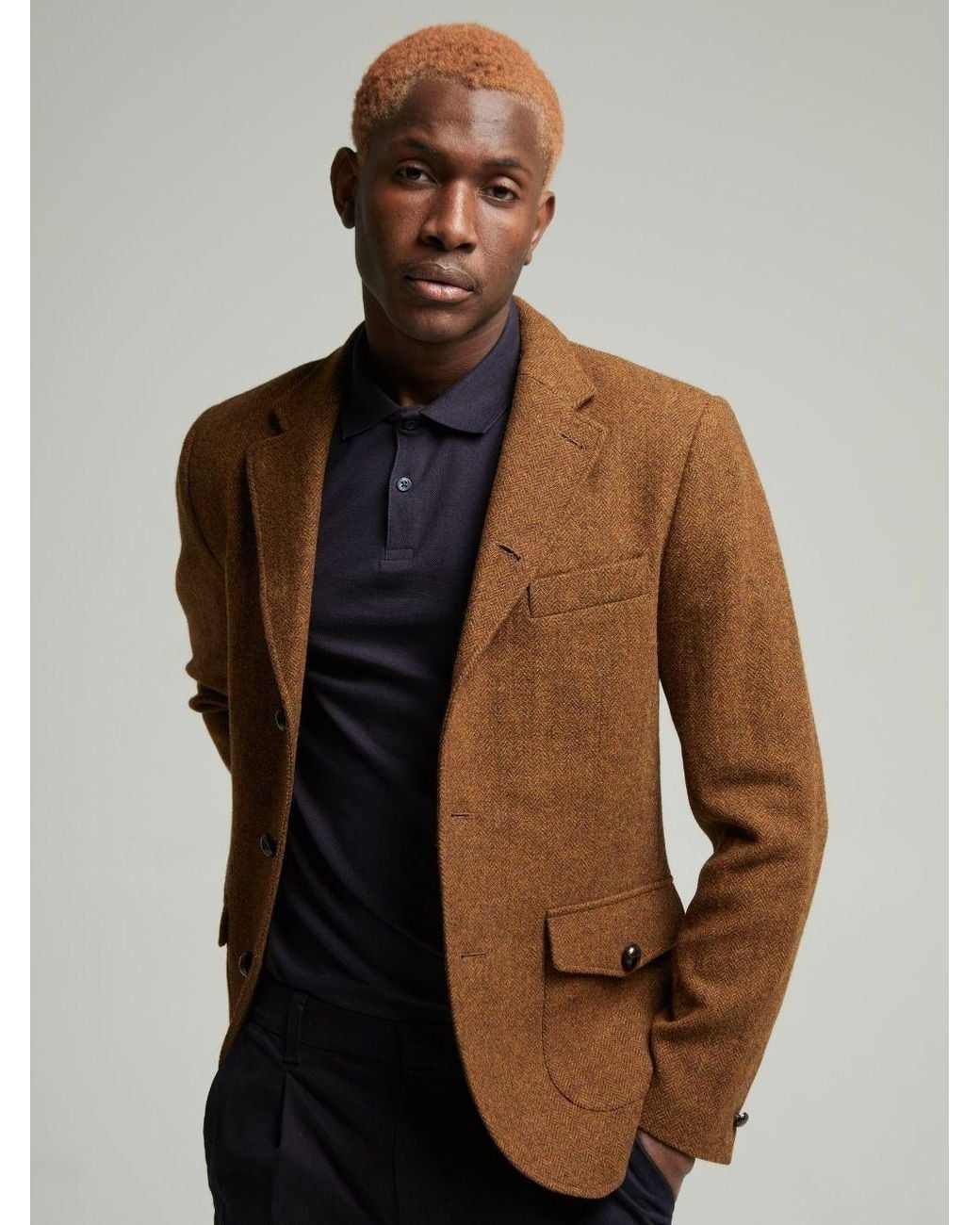 Guards London Brown Allenby Tweed Blazer for men