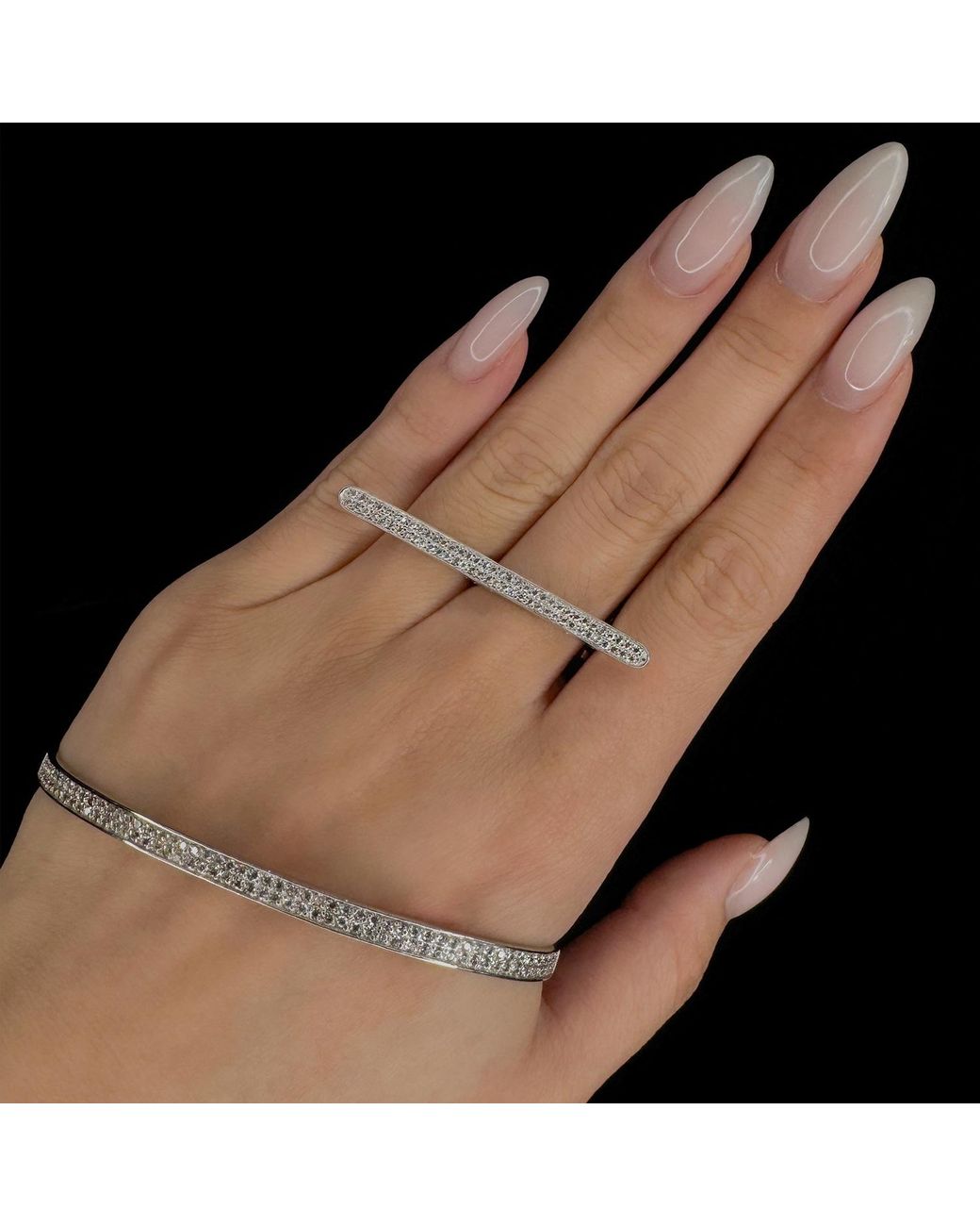 SALLY SKOUFIS White Destiny Ring With Made Cz Diamond Stimulant