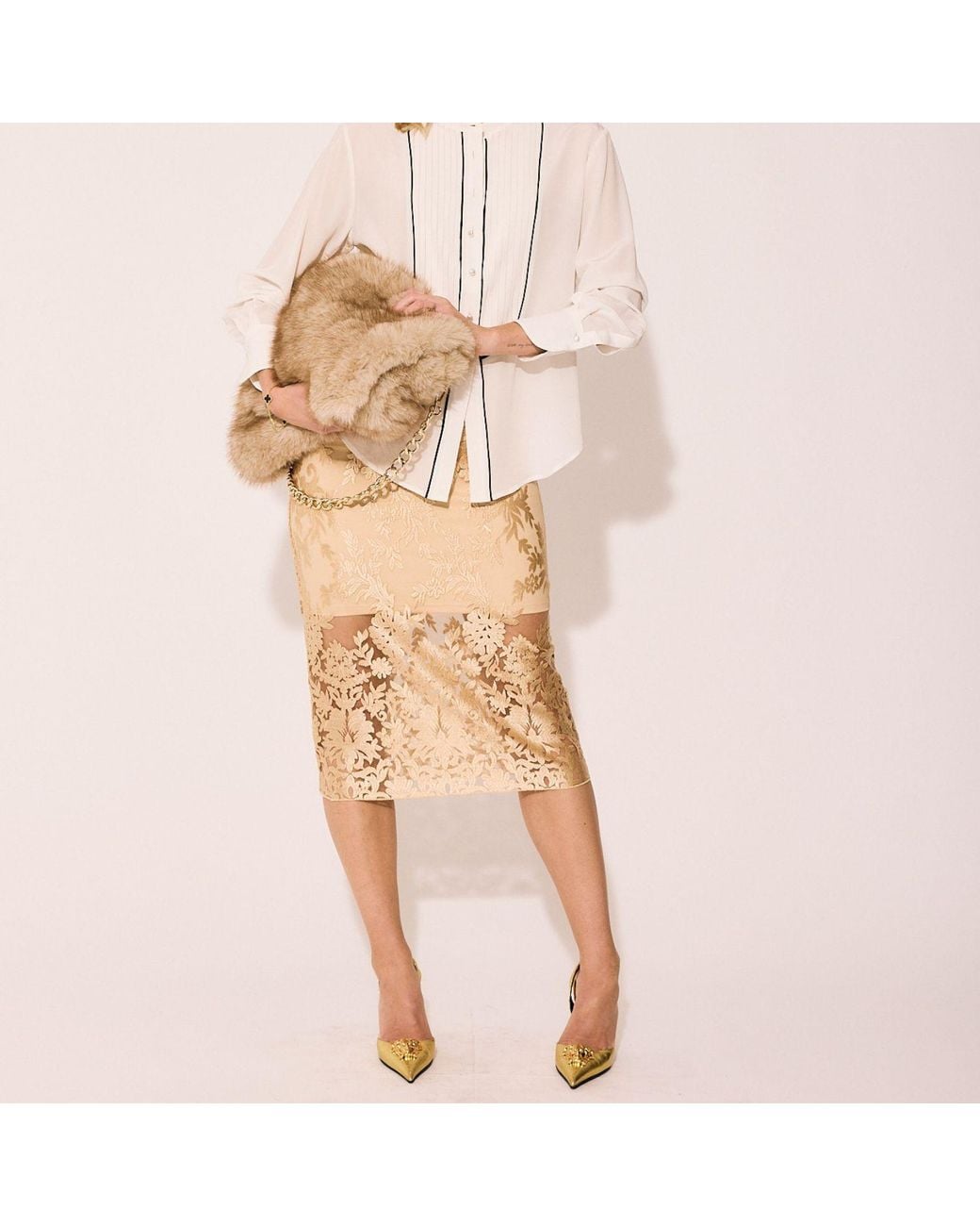 Lindsay Nicholas New York Natural Lace Skirt