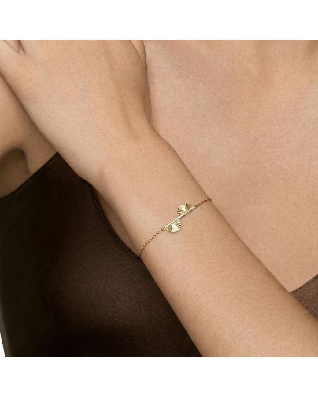 With Love Darling Metallic Fan Leaf Bracelet