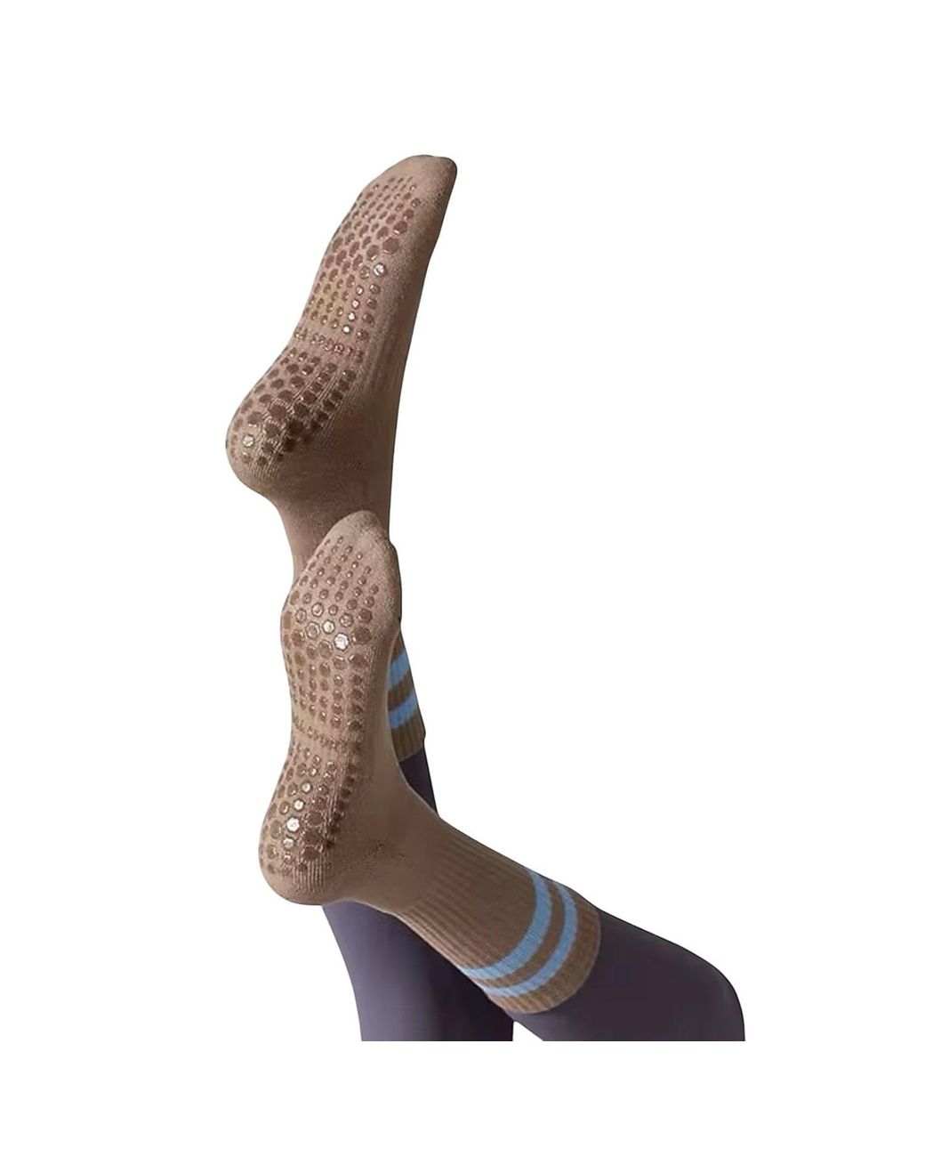 HIGH HEEL JUNGLE by KATHRYN EISMAN White Varsity Grip Socks