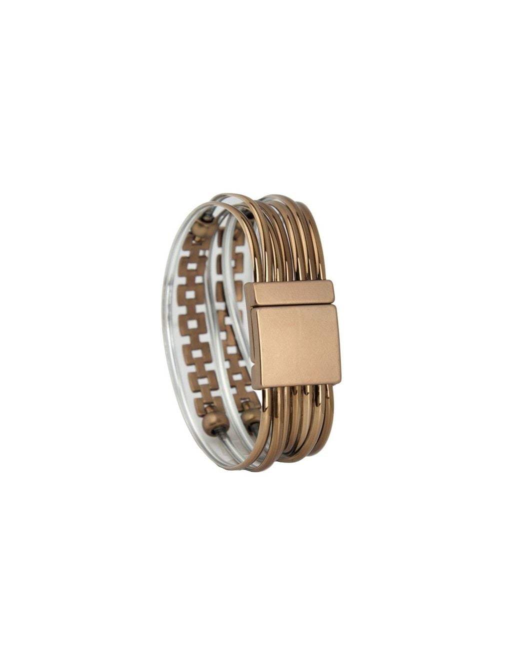 Saachi Metallic Chain & Cord Leather Bracelet