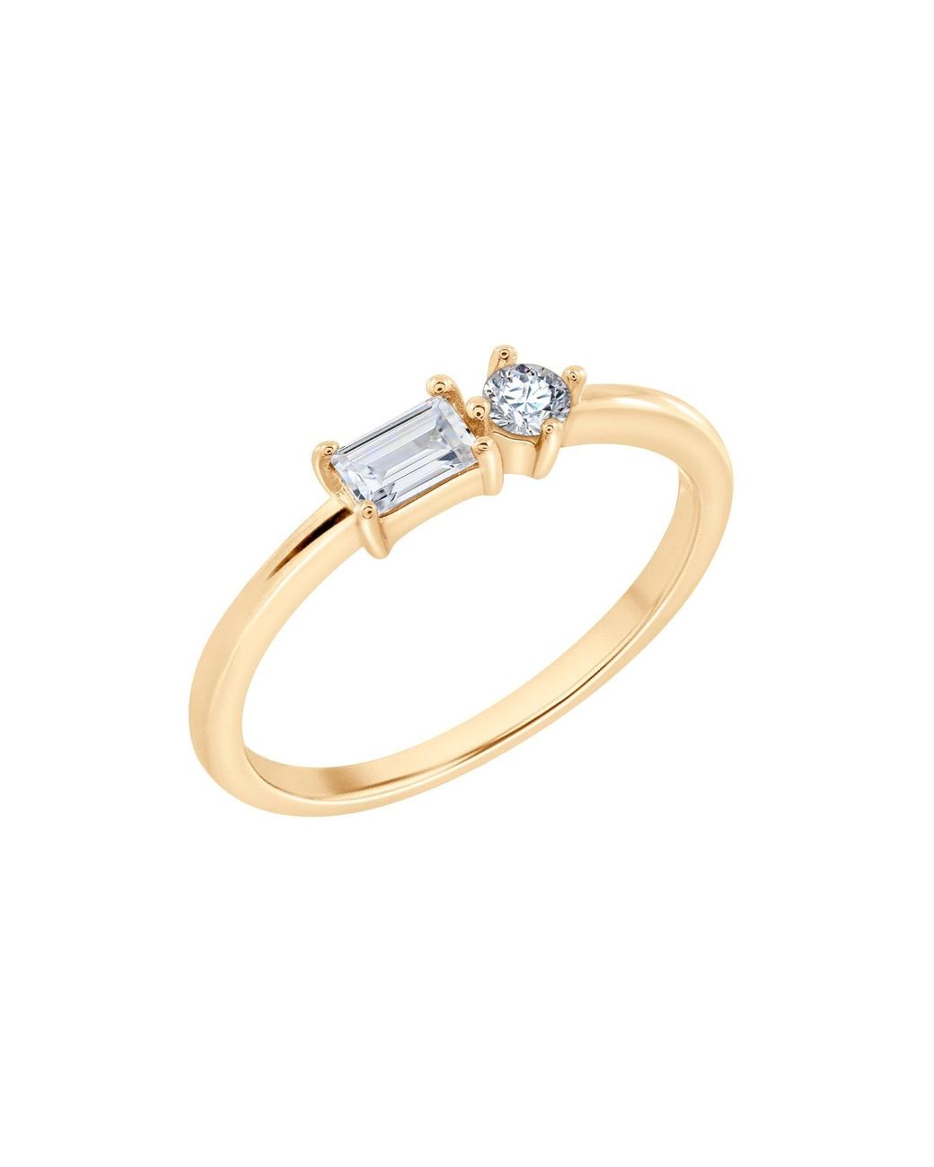 Diamonbliss Metallic Round & Emerald Cuts Ring