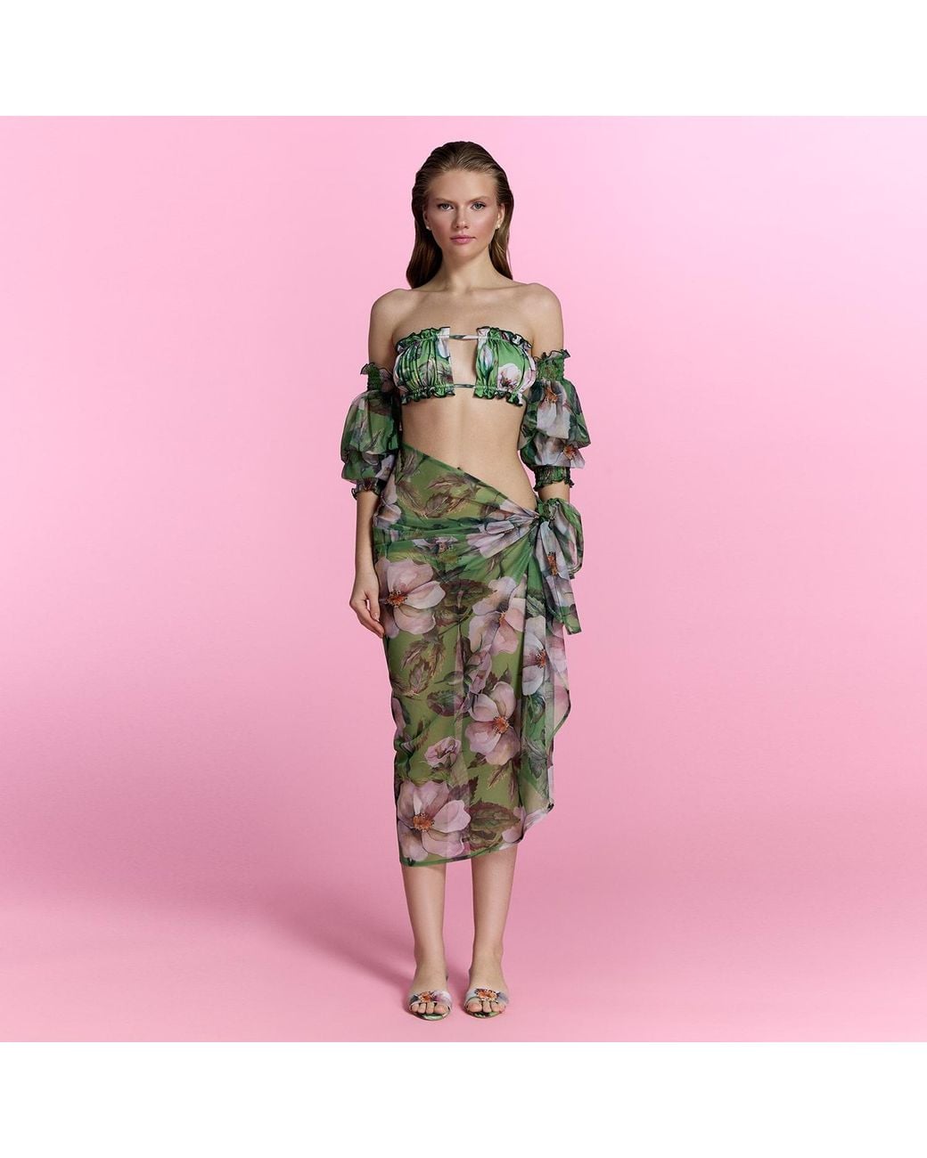 Nur Karaata Green Sheer Escape Pareo