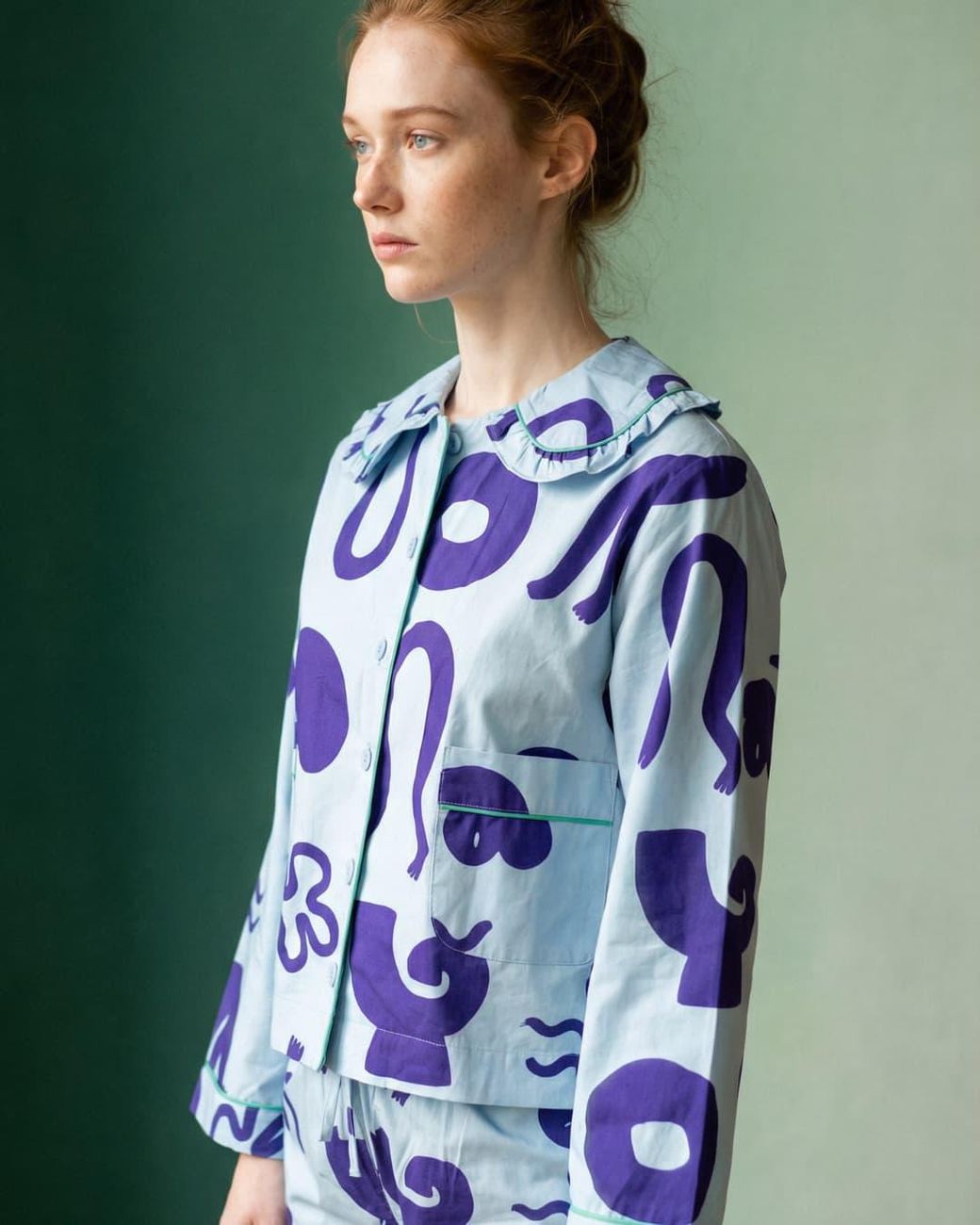 Wild Clouds Blue Organic Cotton Pyjama Shirt
