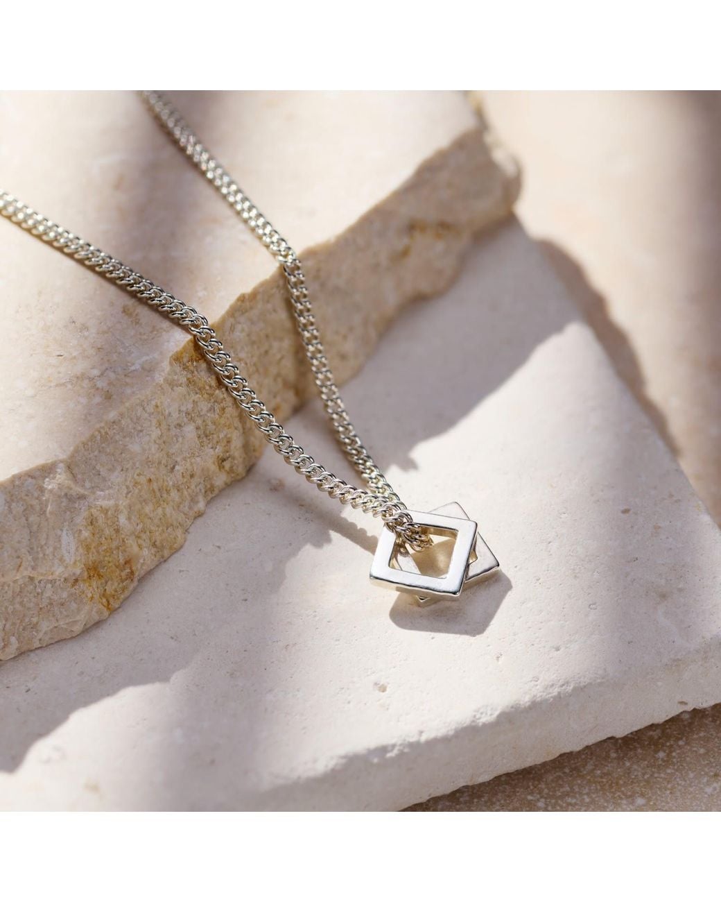 Posh Totty Designs Metallic Mini Open Squares Necklace for men