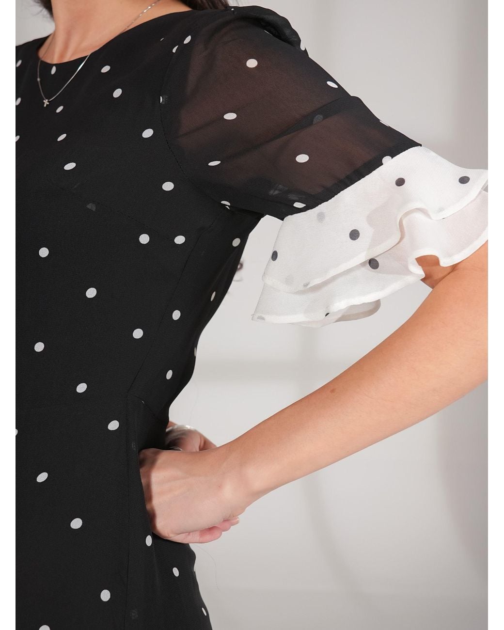 Rose & Nancy Black Saphi & Pindot Spot Maxi Dress