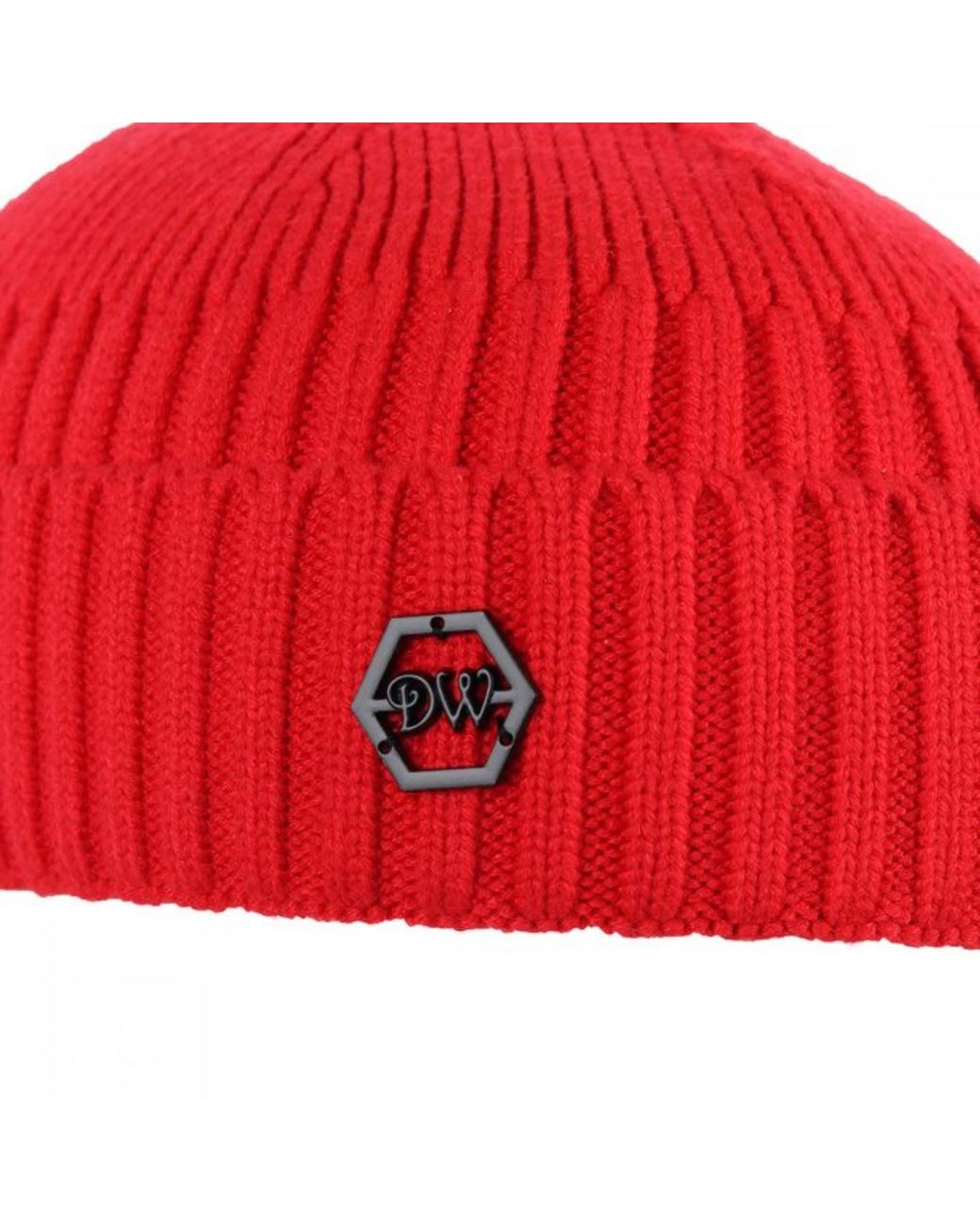 DAVID WEJ Red Wickliffe Wool Beanie – for men