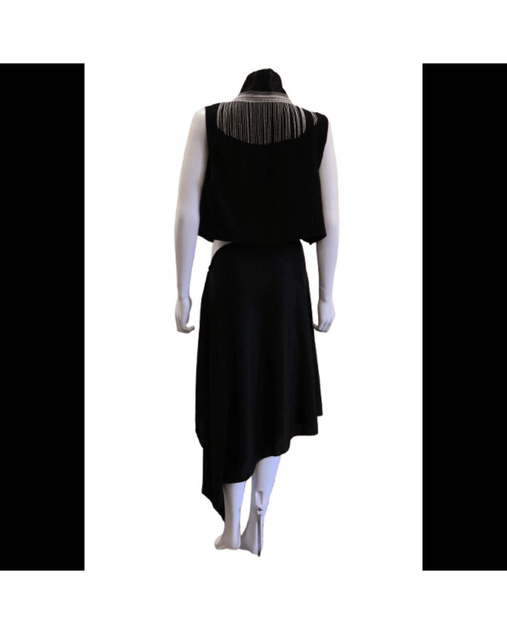 Saniya Khan Black Celine Fringe Vest