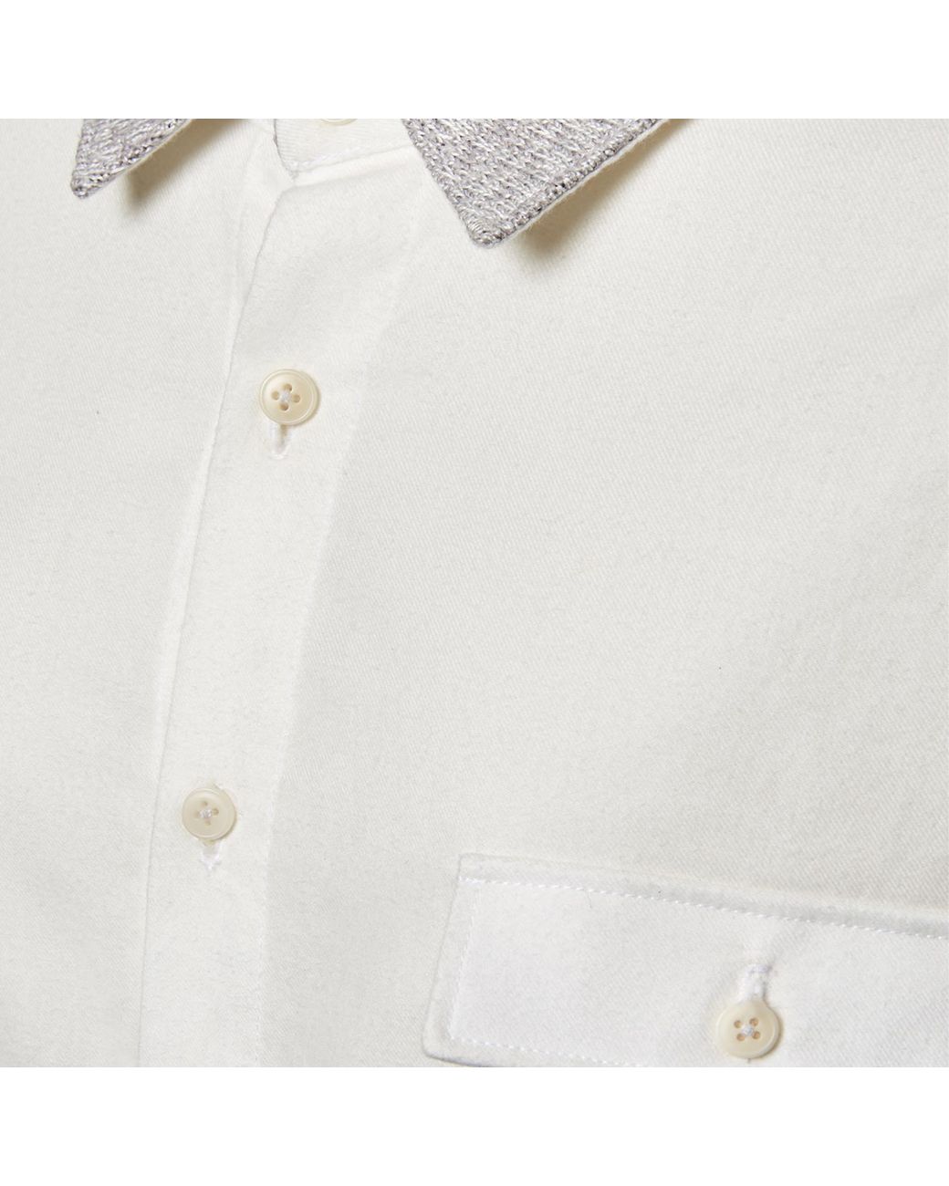 SEREN LONDON White Knit Collar Shirt for men