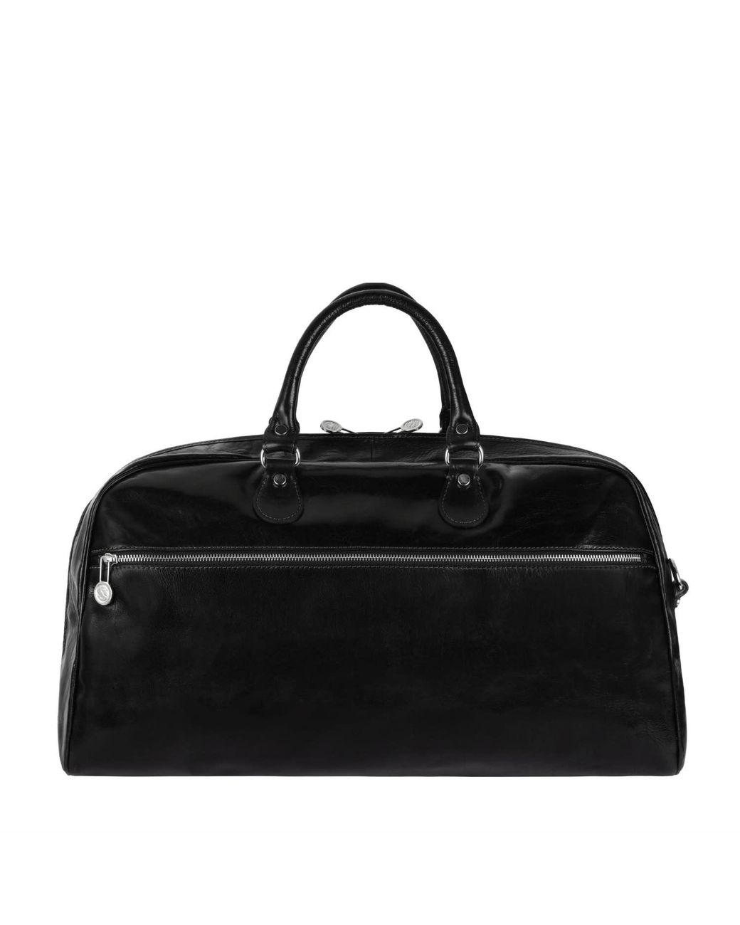 Time Resistance Black Leather Duffel Bag for men