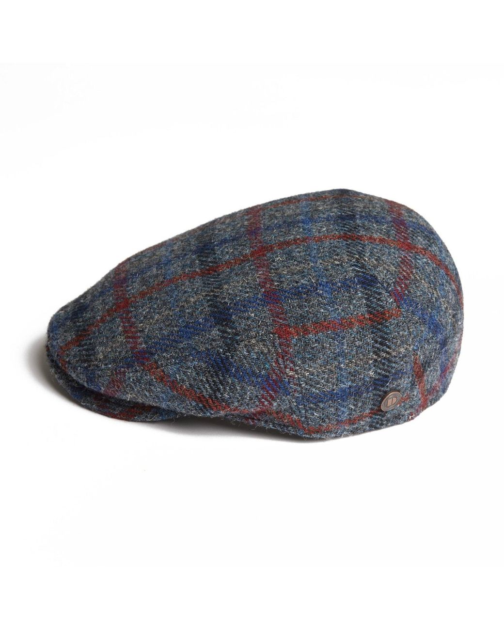 Dasmarca Hats Blue Justin Marine Harris Tweed Flat Cap Made for men