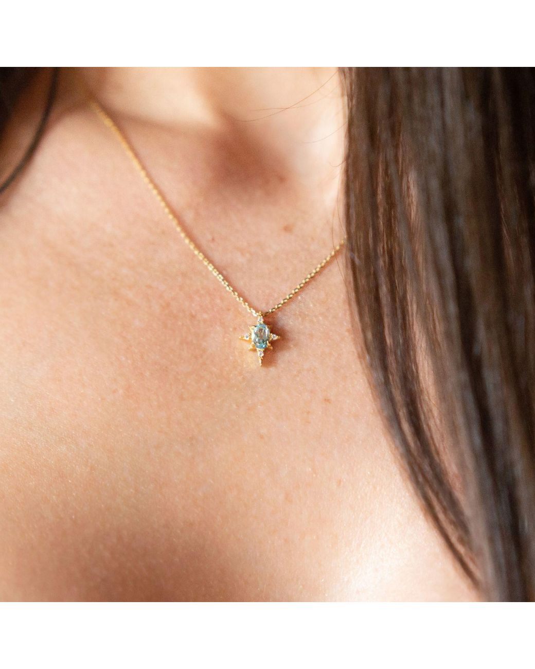 Azura Jewelry New York Metallic Ocean Star Sky Topaz Vermeil Necklace