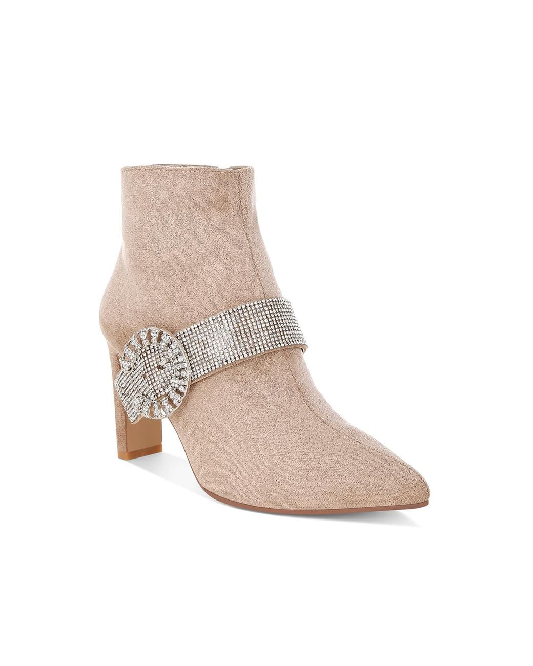 Rag & Co Brown Neutrals Asagao Diamante & Rhinestones Strap Boots