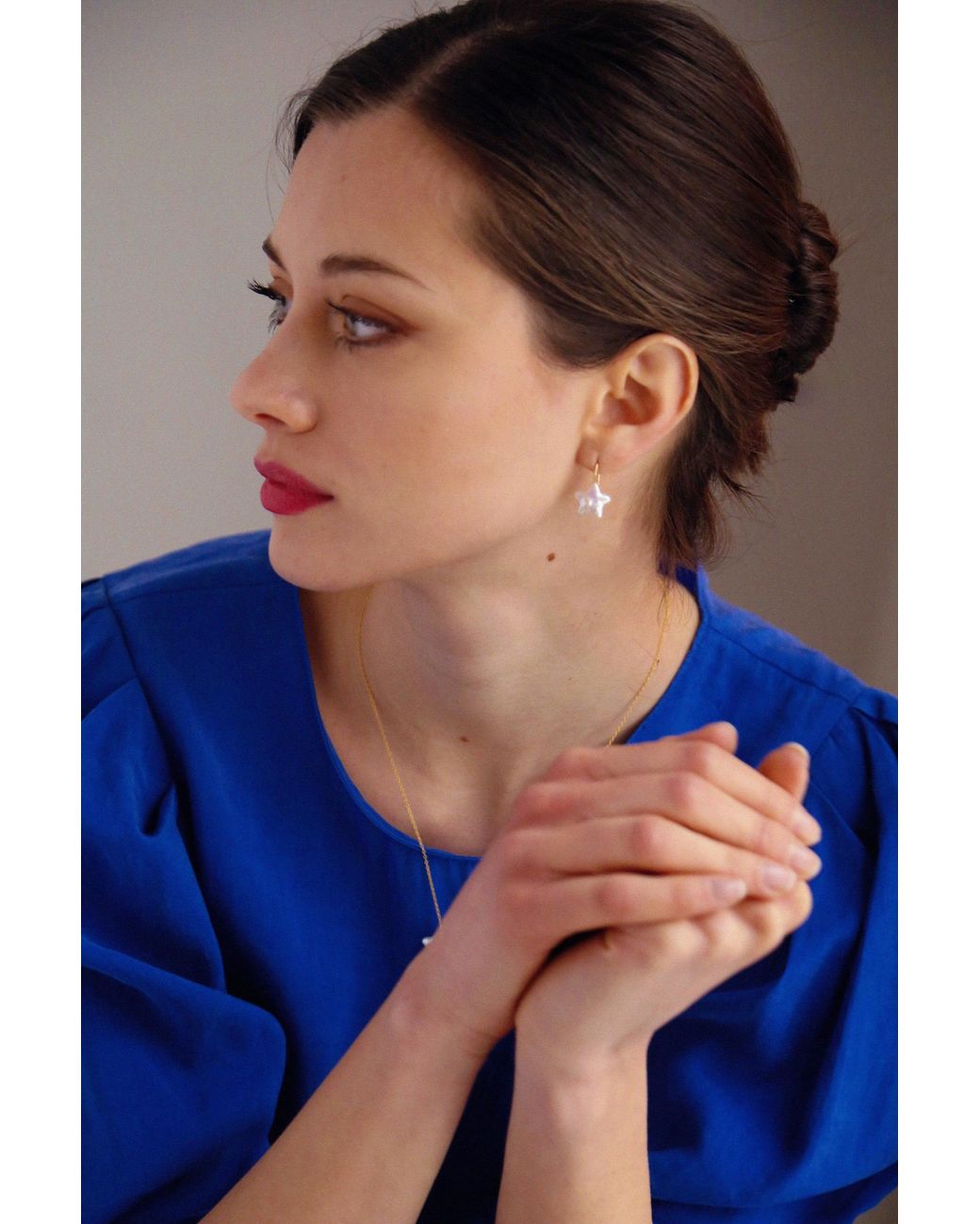 Katy Faye Metallic Celeste Pearl Necklace
