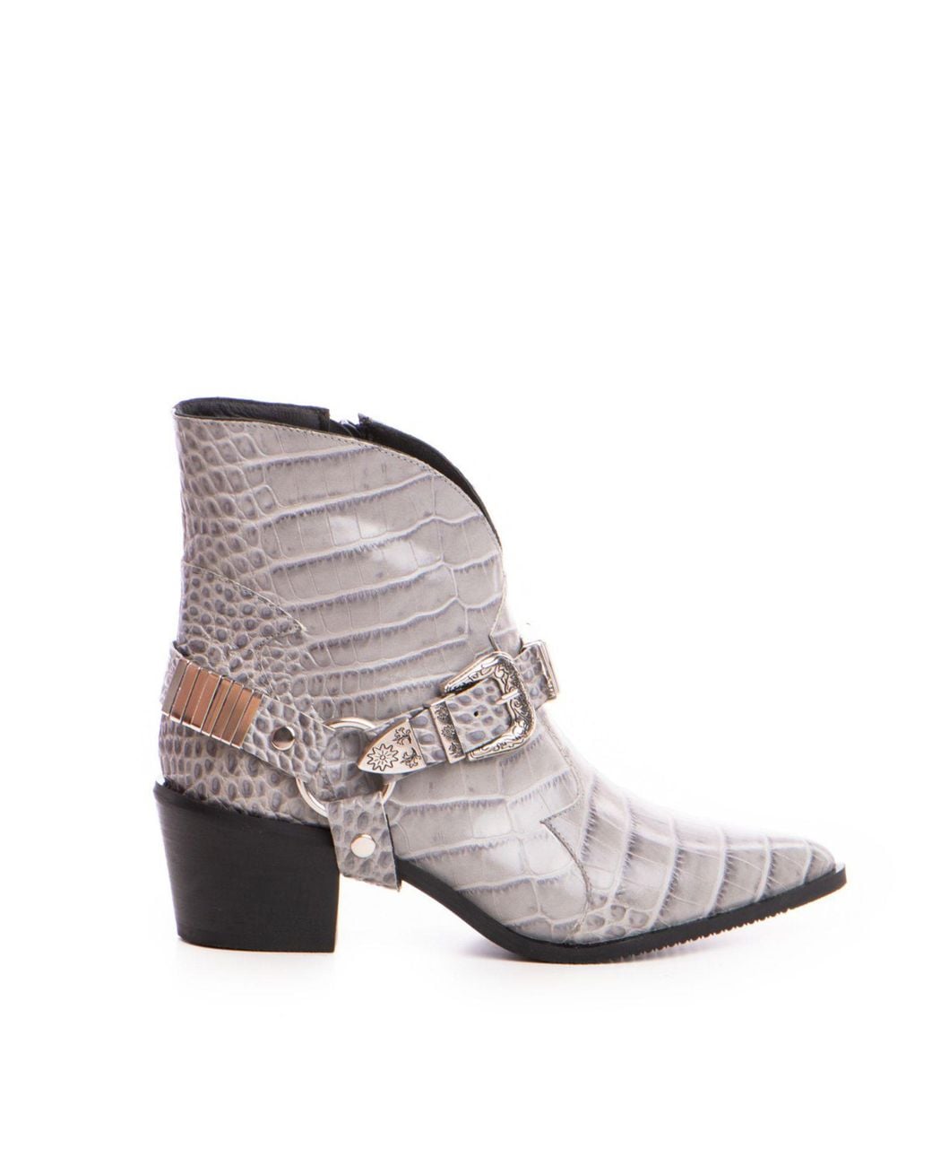 The 5Th Element Gray Bronx Western Boots – Croco Leather