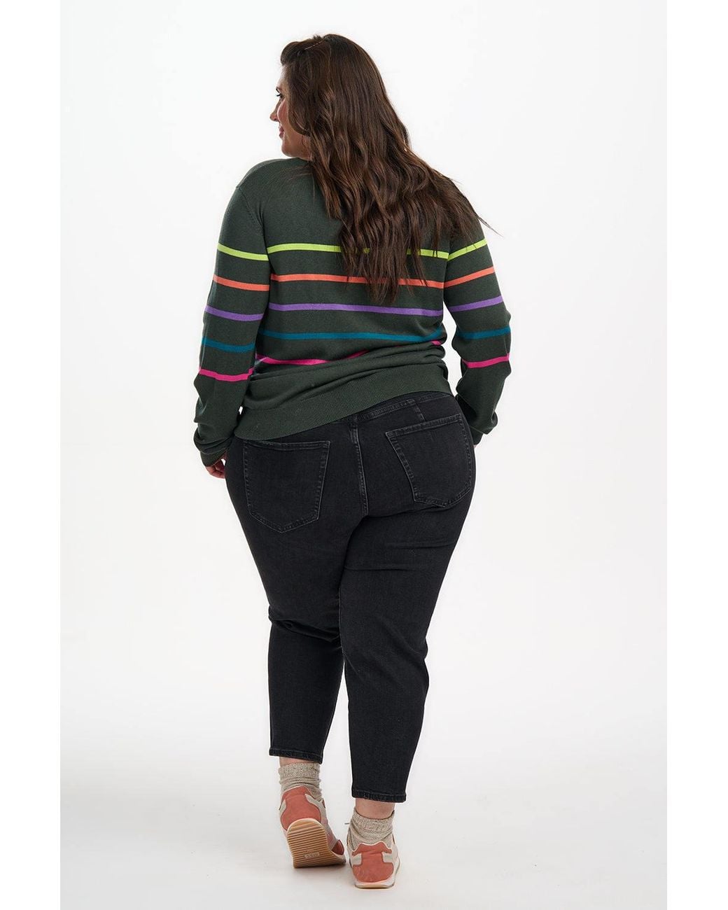 Sugarhill Green Rita Sweater Khaki Stripe