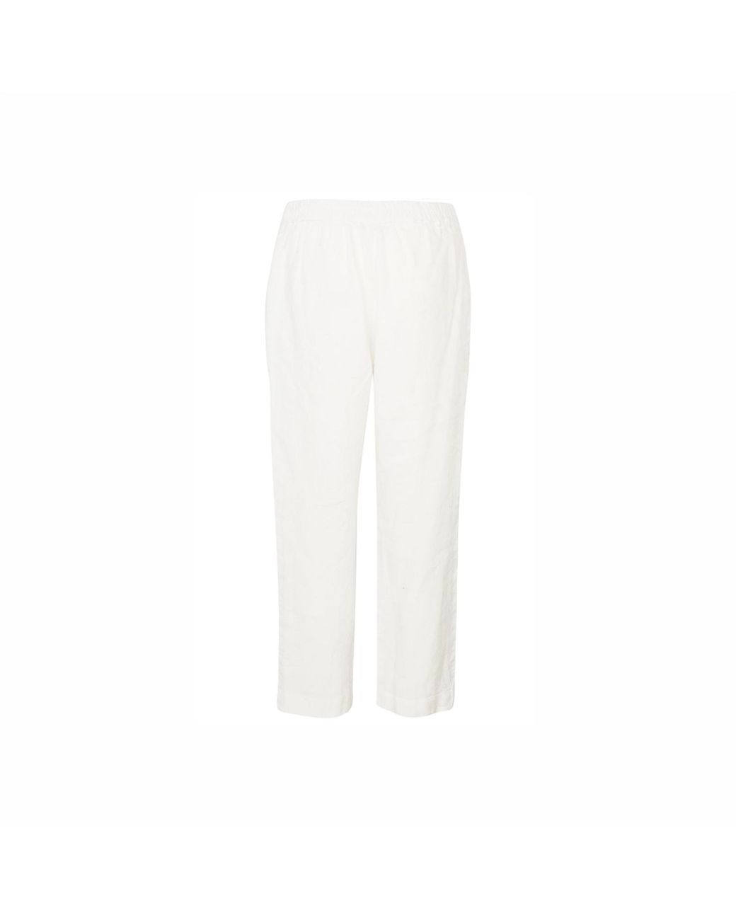 Haris Cotton Gray High Waisted Linen -Blend Pants With External Pockets