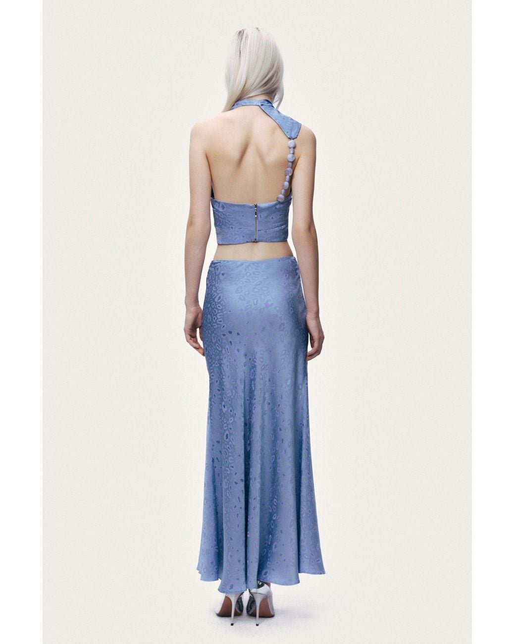 Nocturne Blue Accessory-Detail Off-Shoulder Bustier Top