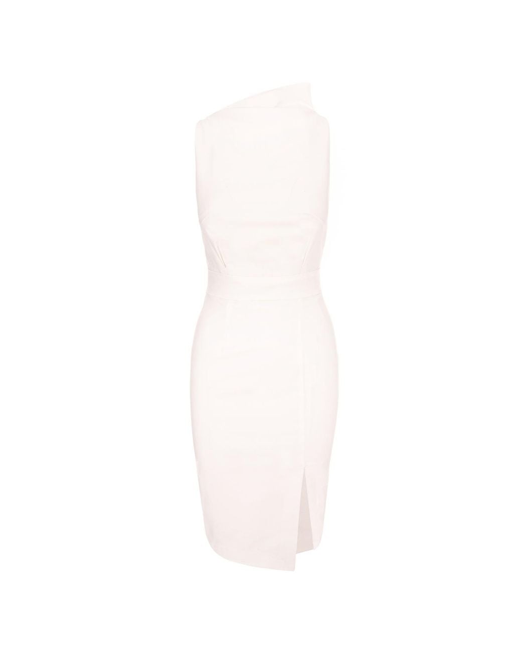 AVENUE No.29 White Bodycon Midi Dress With Leg Slit