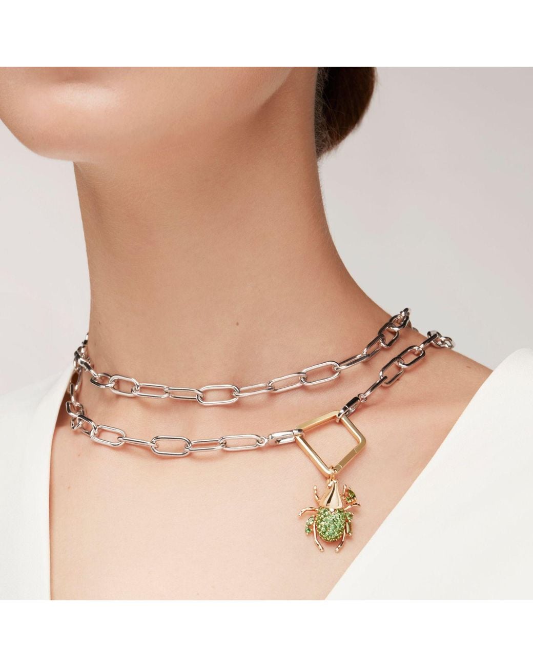 Onia Metallic Bold Clip Long Chain Waist Chain
