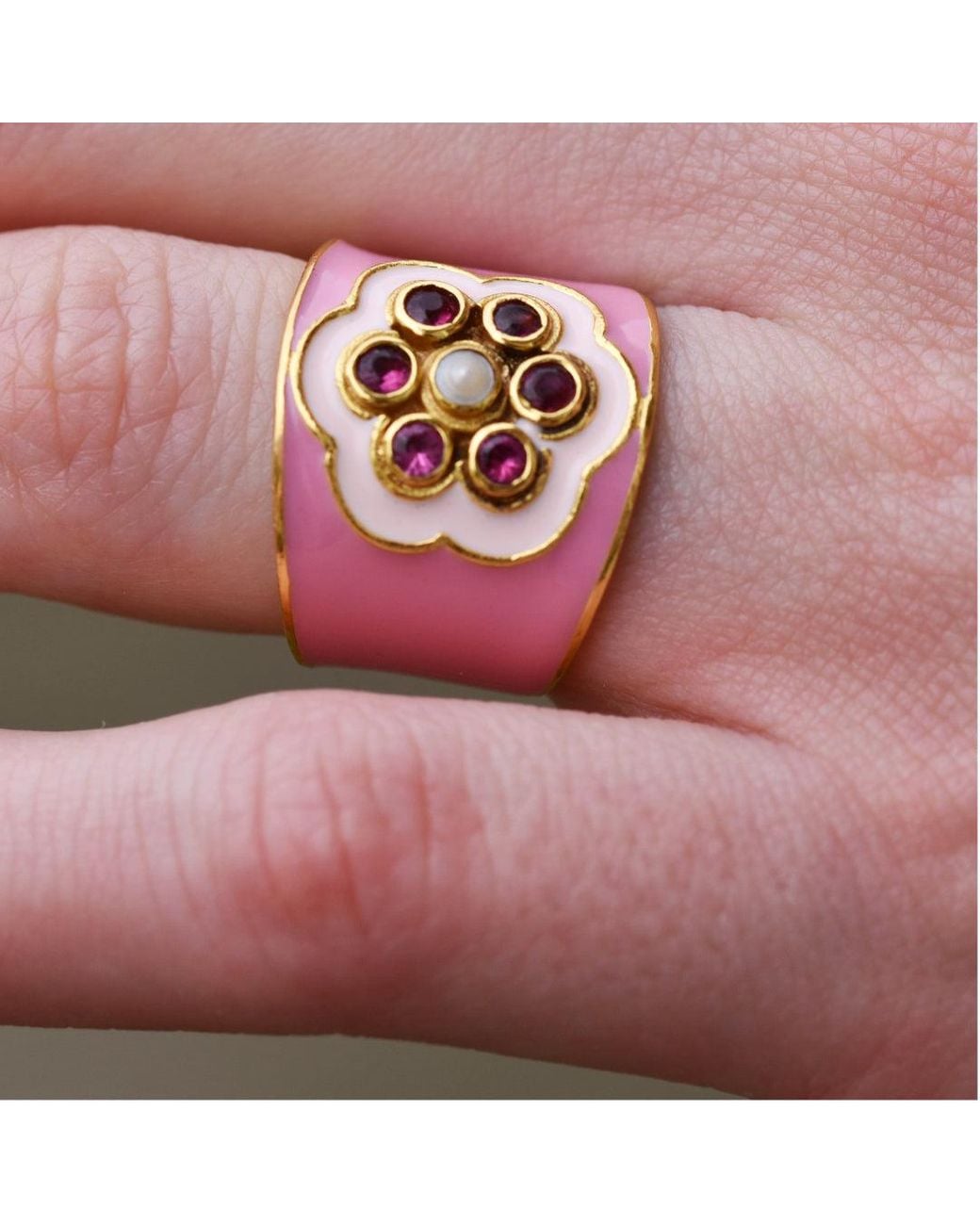 GEM BAZAAR Pink Posy Ring