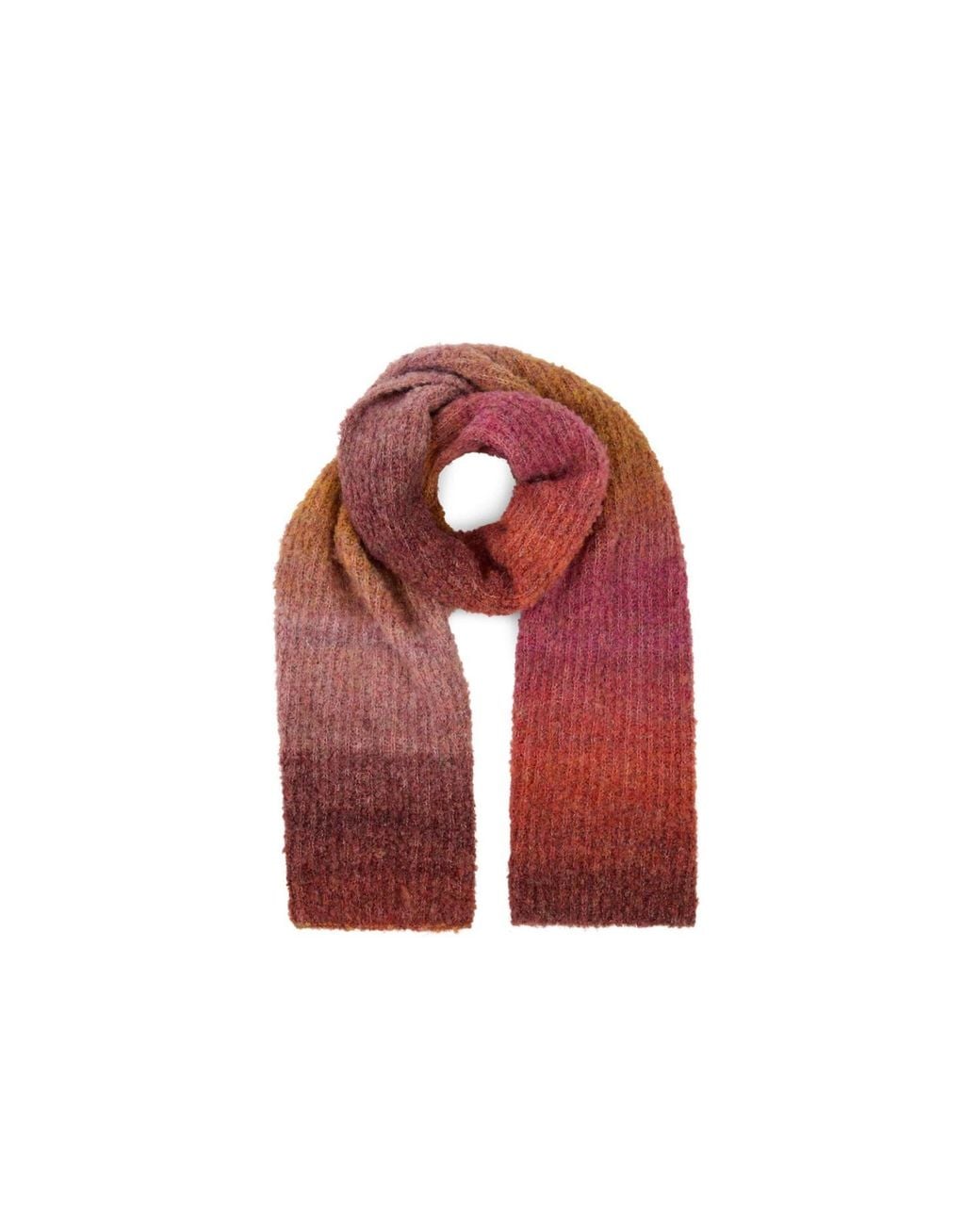 Saachi Red Gradient Knit Scarf